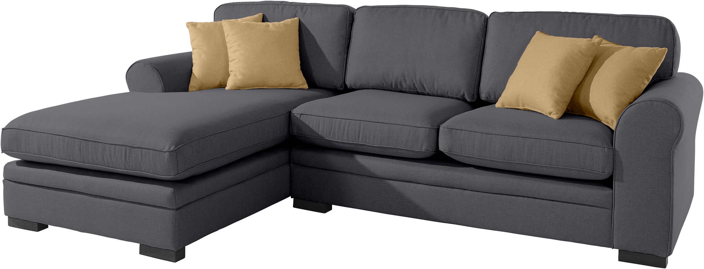 Home affaire Ecksofa »Broughton L-Form«, weicher Sitzkomfort, incl. 4 Zierkissen, Keder