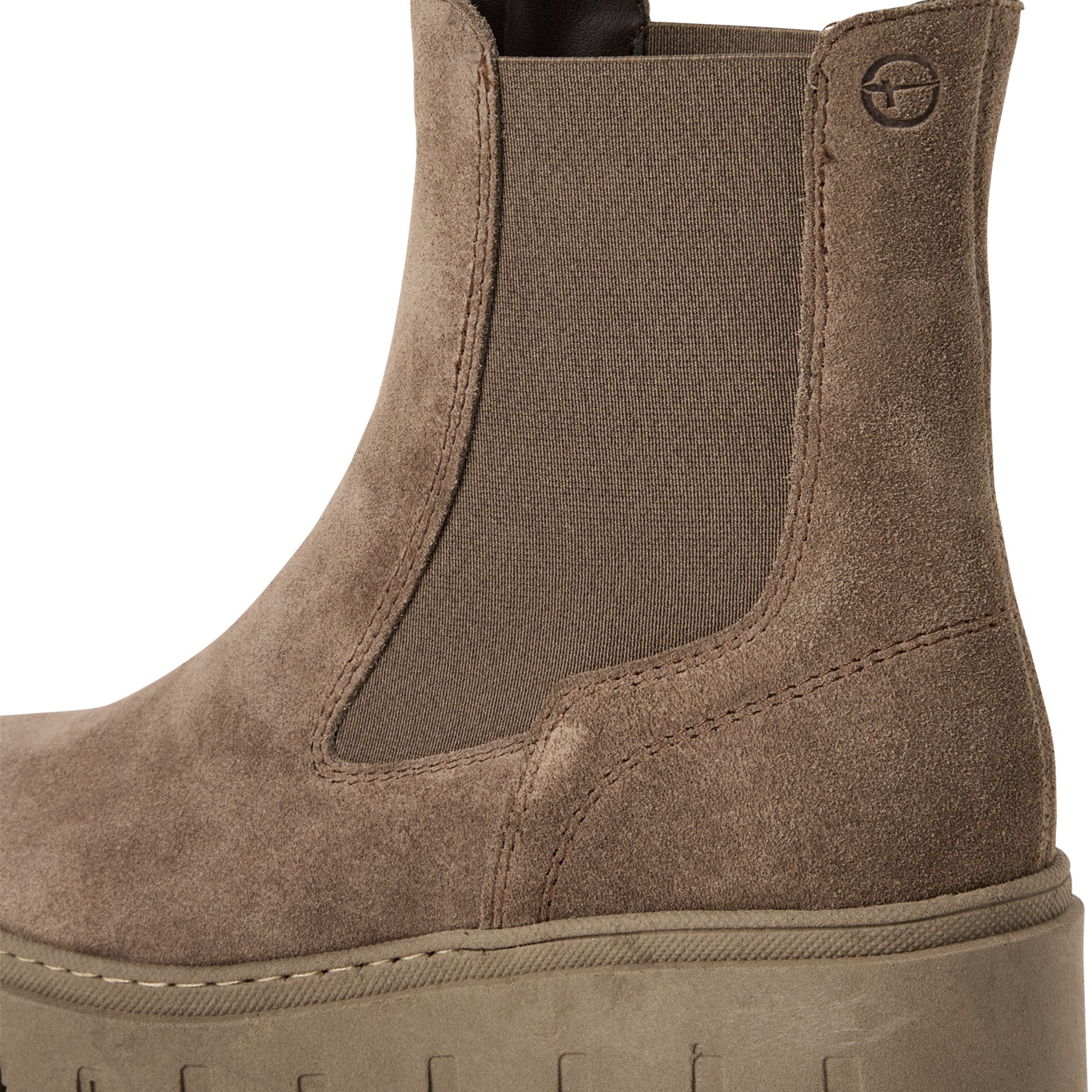 Tamaris Chelseaboots  , Plateau, Stiefelette, Schlupfschuh mit T-Logoprägung