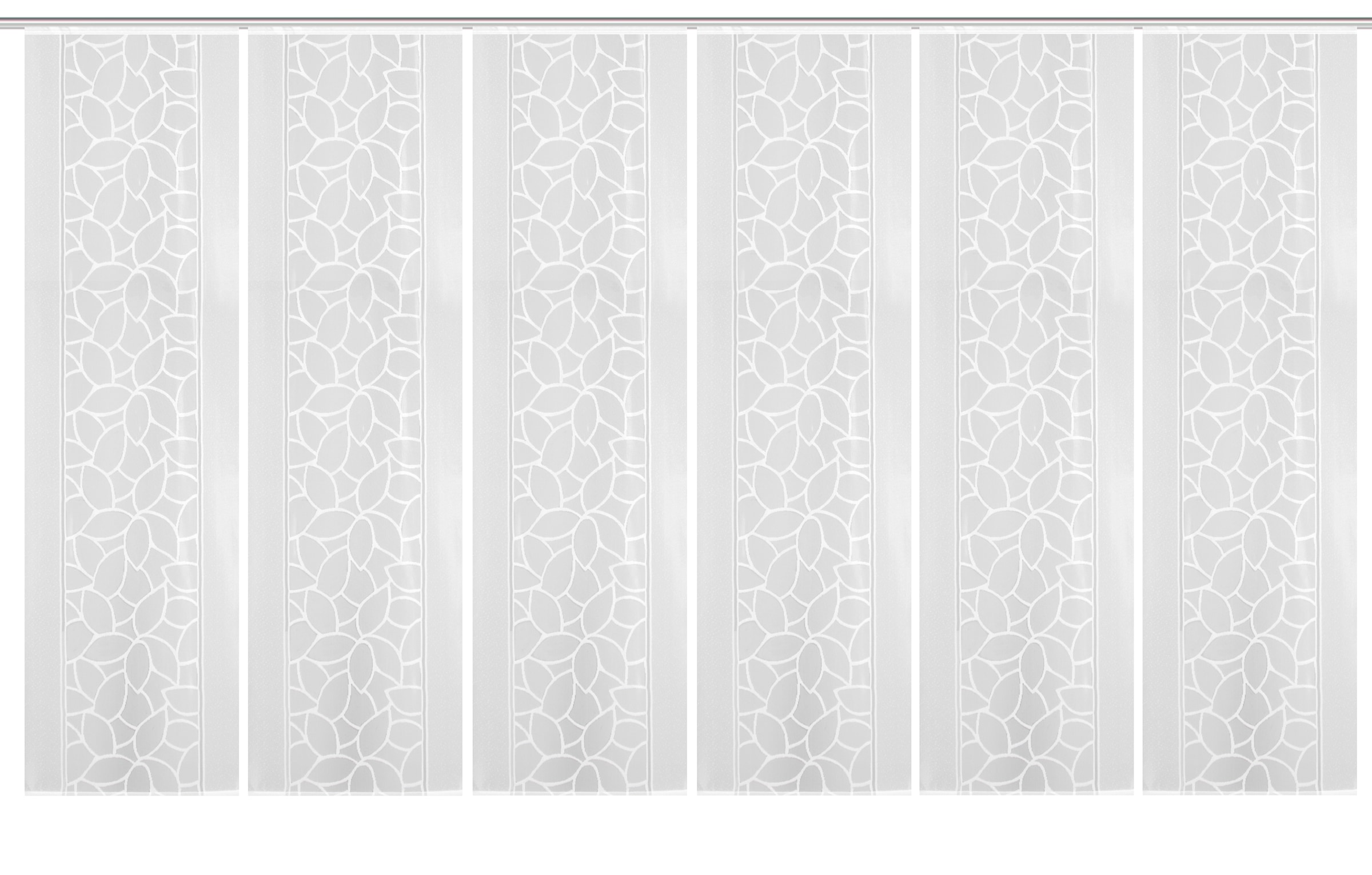 HOME WOHNIDEEN Schiebegardine »JENNA« Klettschiene 6 Stk. tlg. Schiebevorhang Jacquard Set