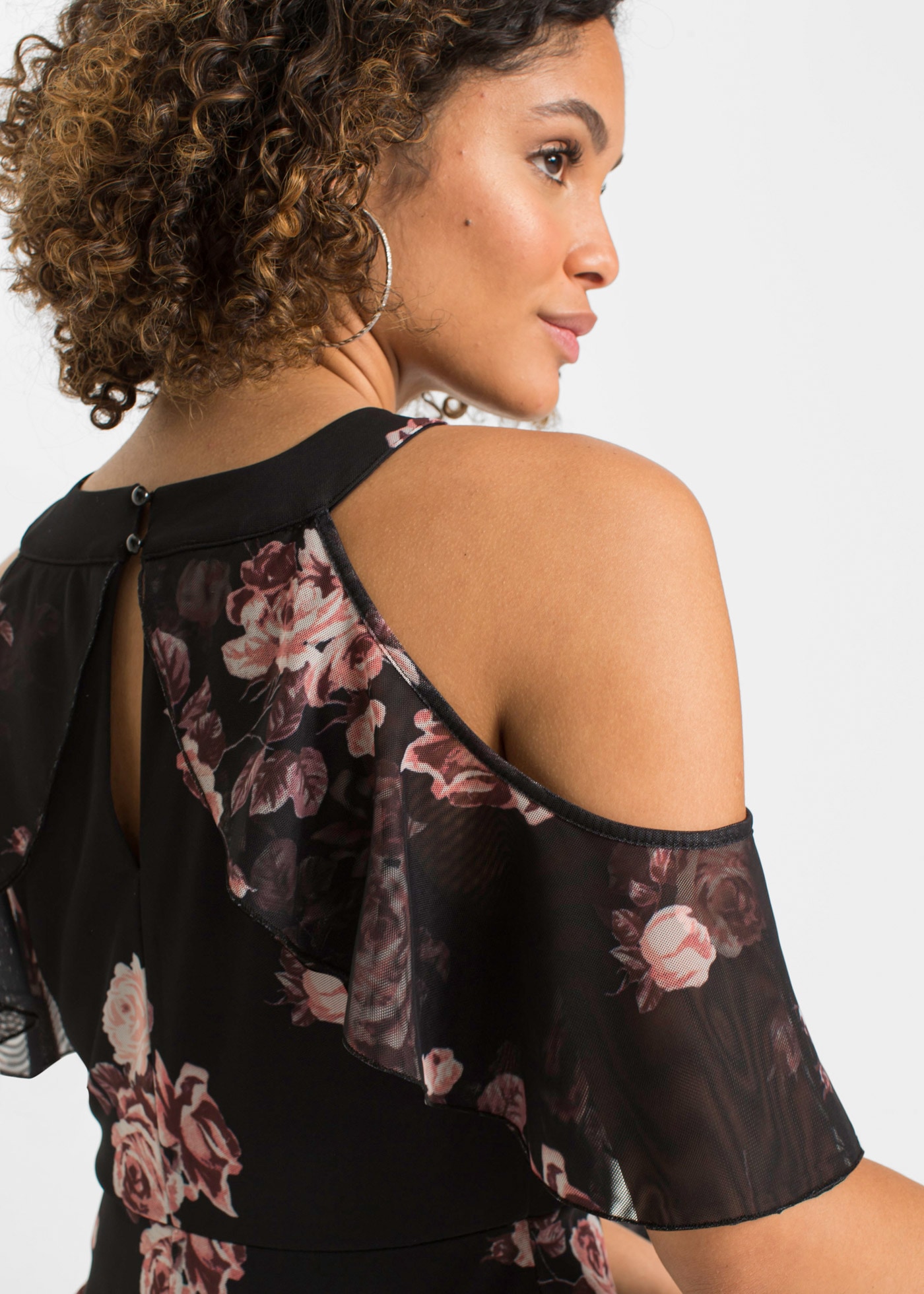 bonprix Maxikleid »Maxikleid aus Mesh« für eleganten Auftritt, aus leichtem Mesh-Material, lockere Passform