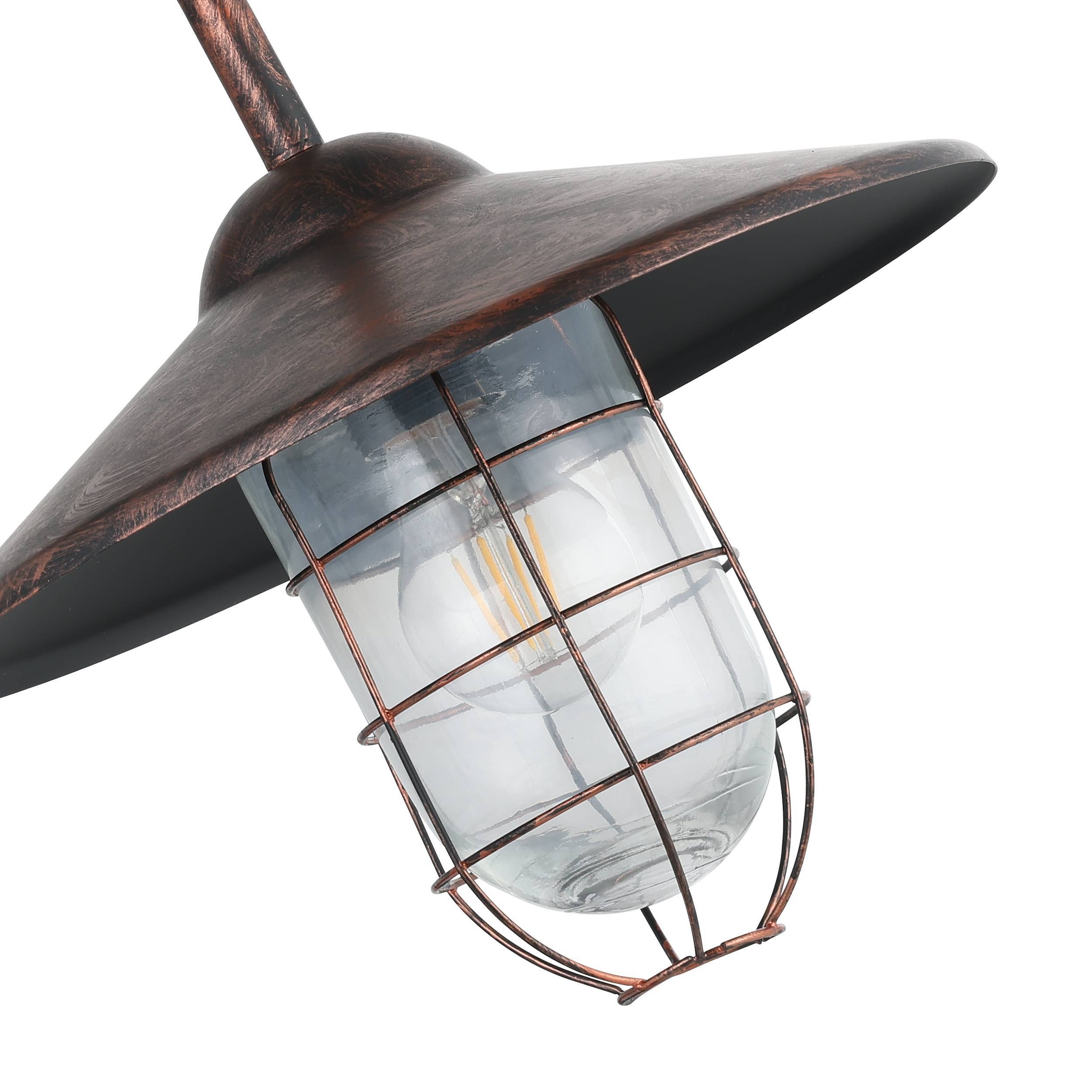 EGLO Wandleuchte »Melgoa Außen-Wandlampe, Wandleuchte aus Stahl und Glas, E27, IP44« E27 1 Stk. Wand-/Deckenleuchte - L30 x H25 x AL38 cm - kupferfarben-antik