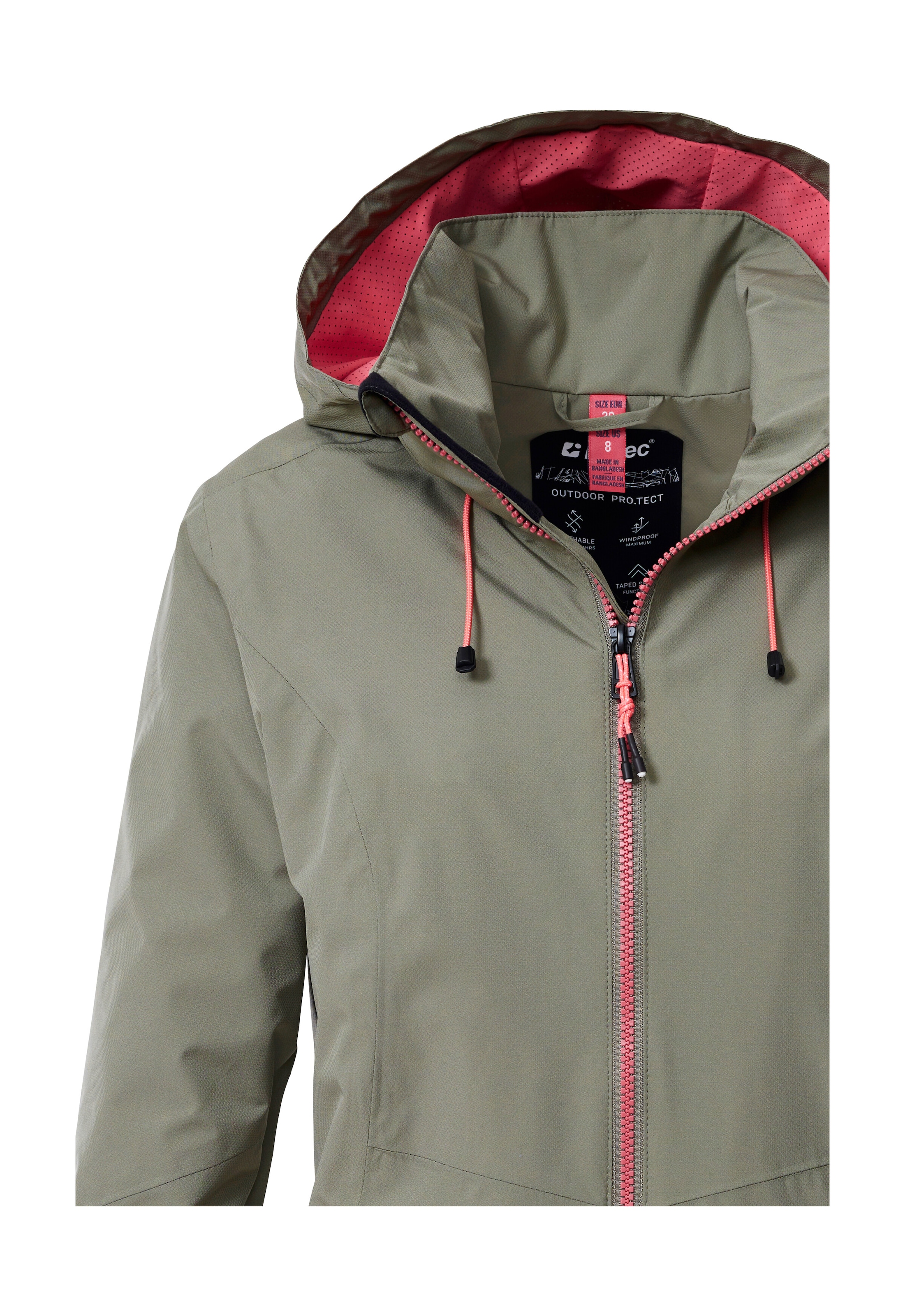 Killtec Outdoorjacke »Damen Regenjacke OOKS 1«, Leichte, wasser- und winddichte Jacke, atmungsaktiv, abnehmbare Kapuze