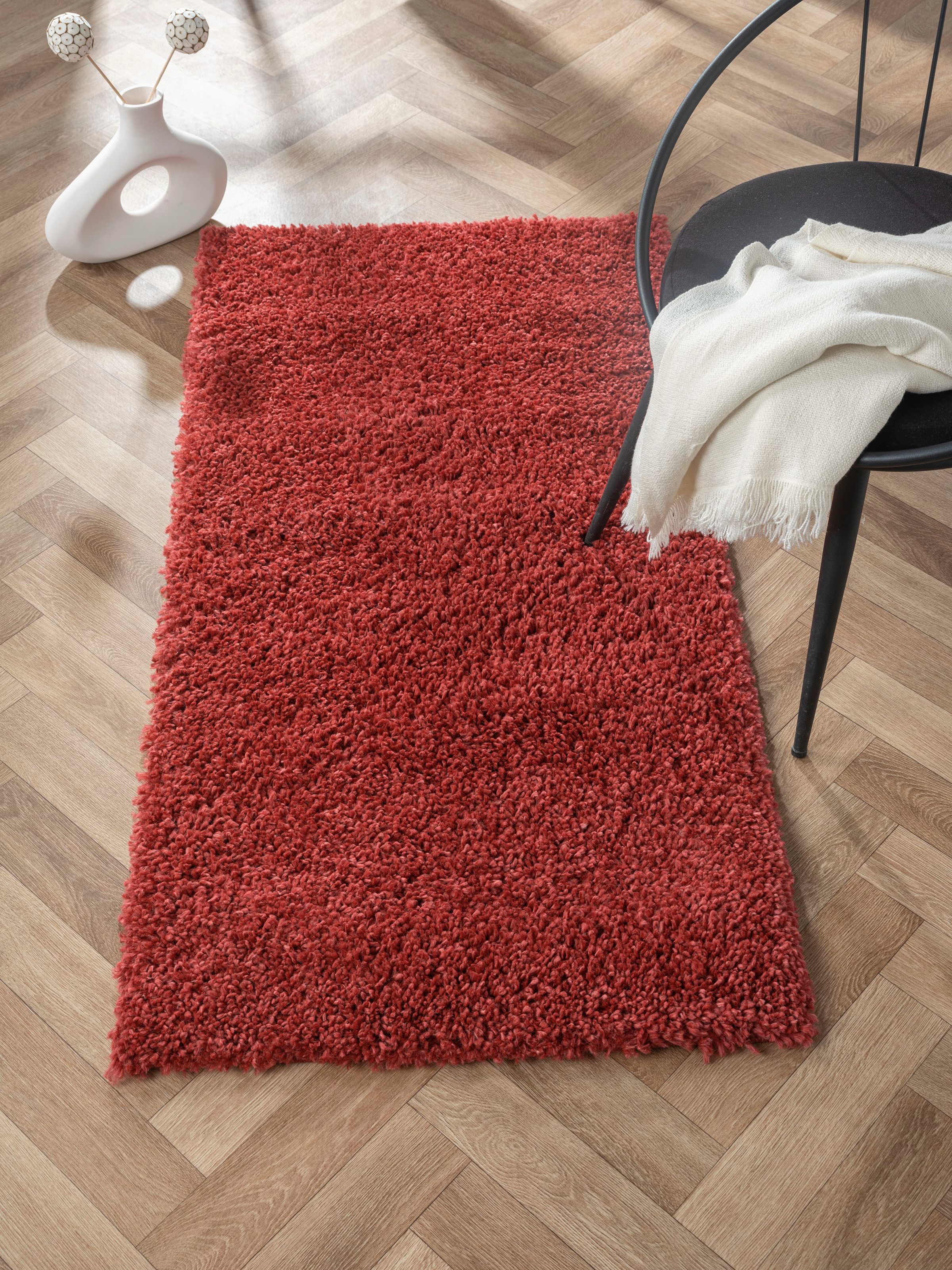 Myflair Möbel & Accessoires Hochflor-Teppich »My Shaggy«, rechteckig, 37 mm Höhe, Shaggy, Uni-Farben, leicht glänzend, Microfaser, extra flauschig