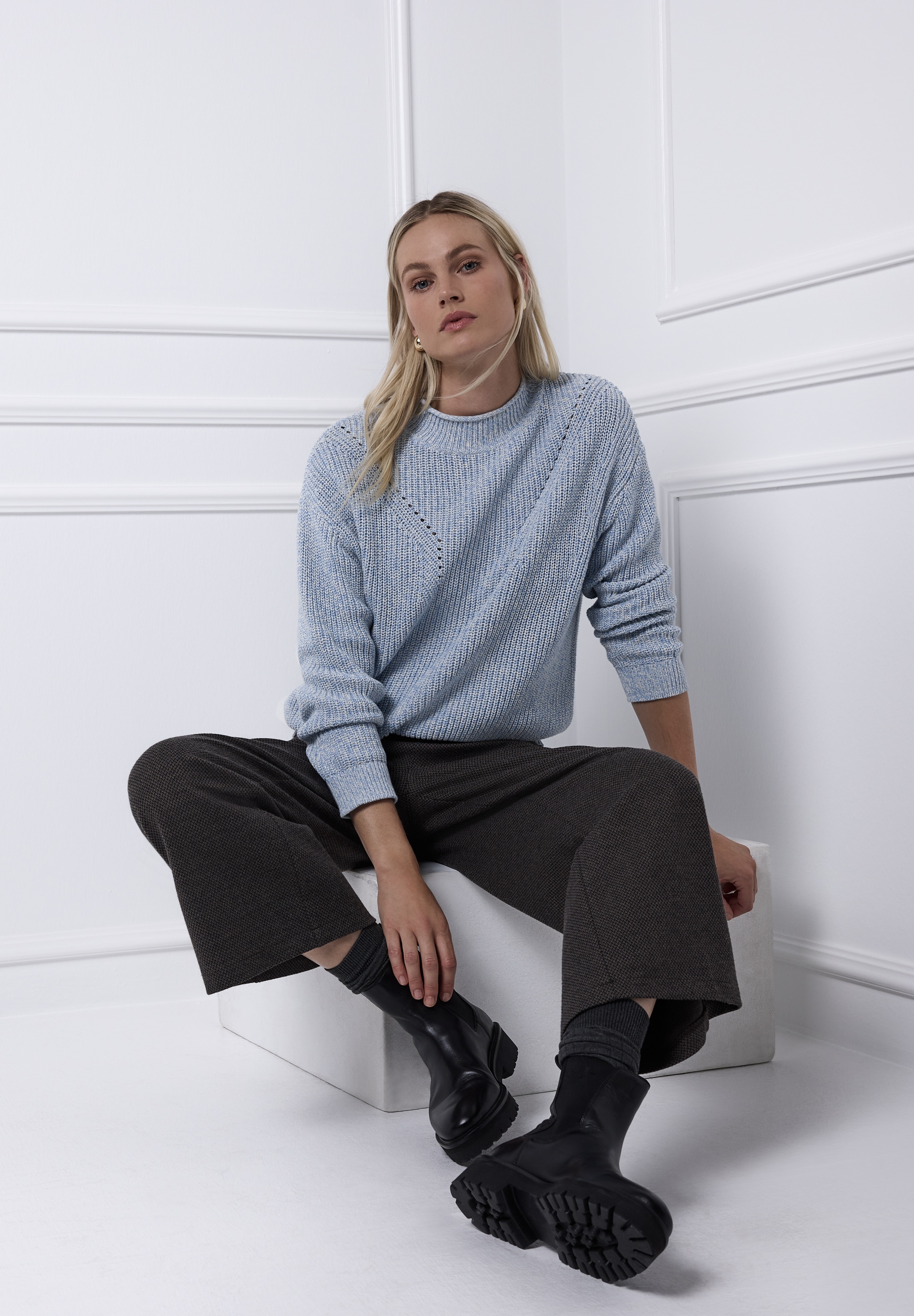 STREET ONE Strickpullover Turtleneck- Kragen mit Rollkante