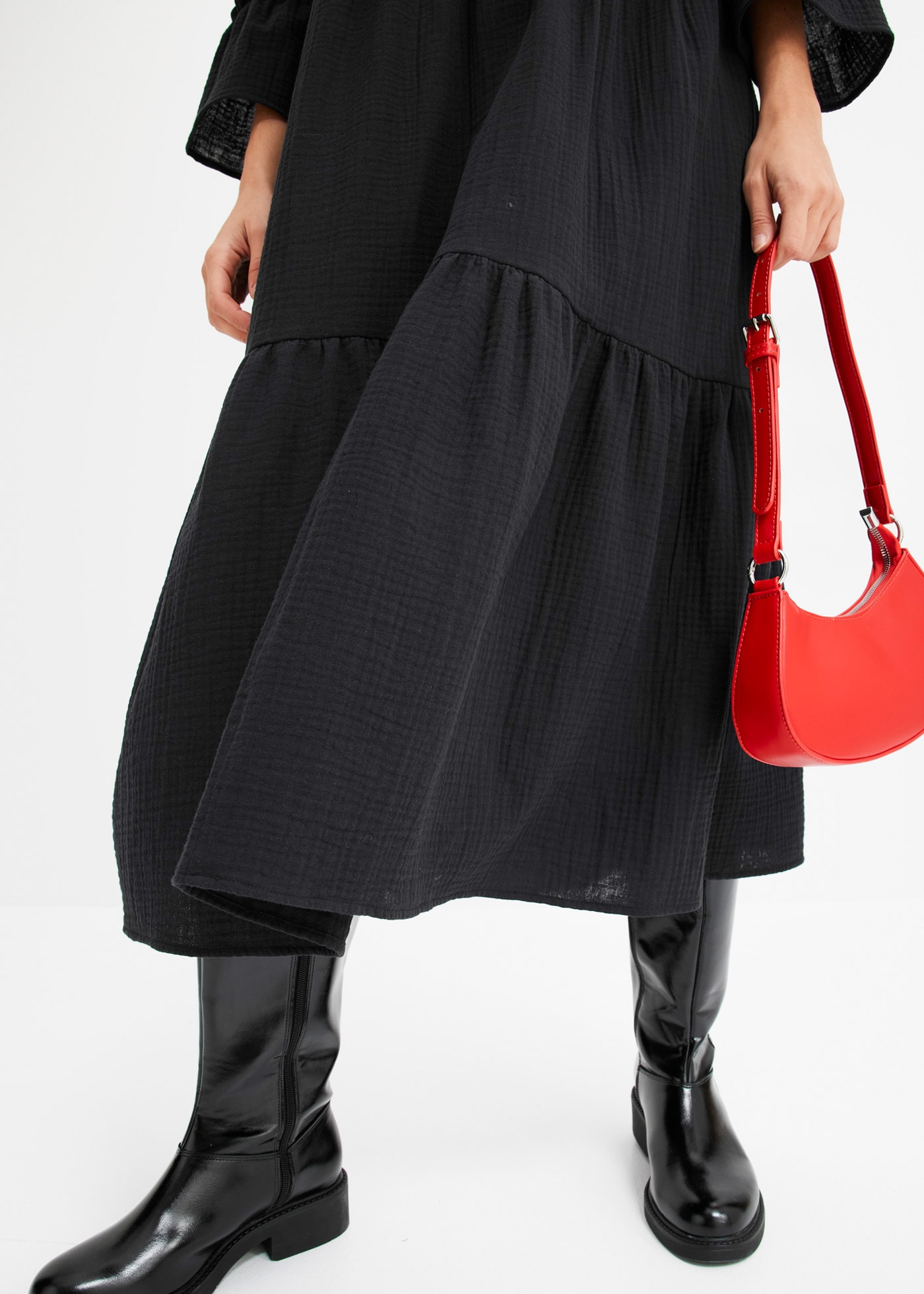 bonprix Maxikleid für Frühjahr und Sommer, aus reiner Baumwolle, Oversize-Fit