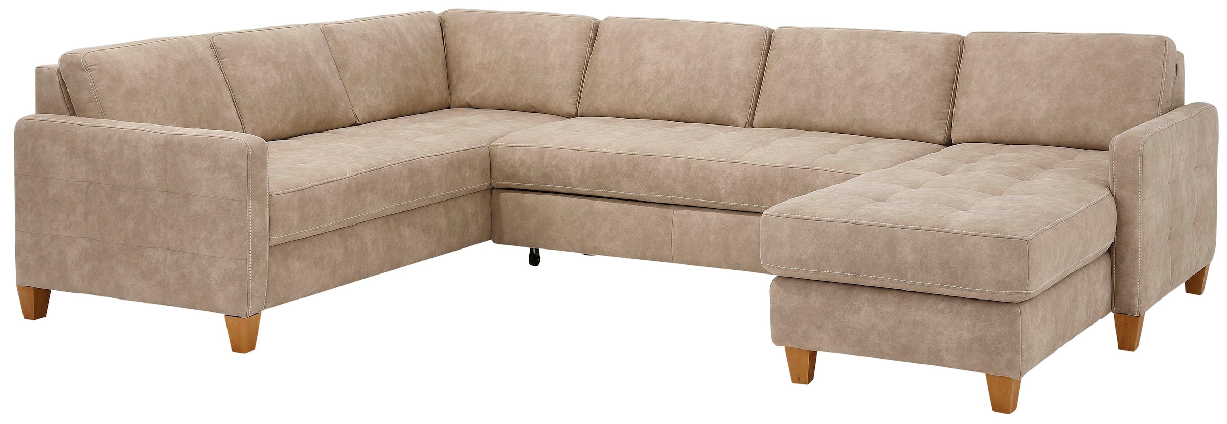 Home affaire Wohnlandschaft »Earl U-Form« wahlweise auch mit Bettfunktion oder Bettfunktion mit Bettkasten