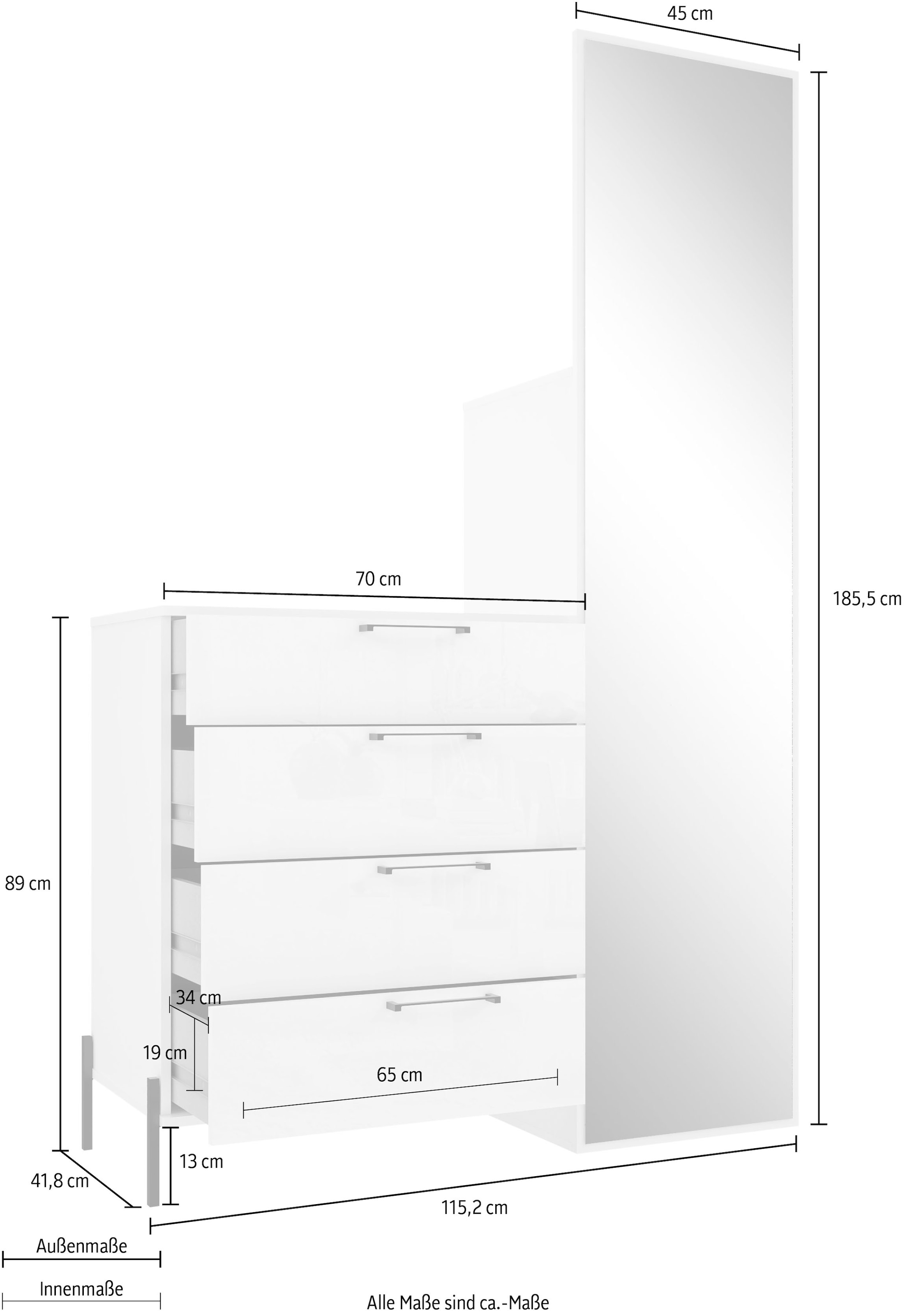 FORTE Garderobenschrank »Elzzan«, 115,2 bestellen UNIVERSAL | cm Breite