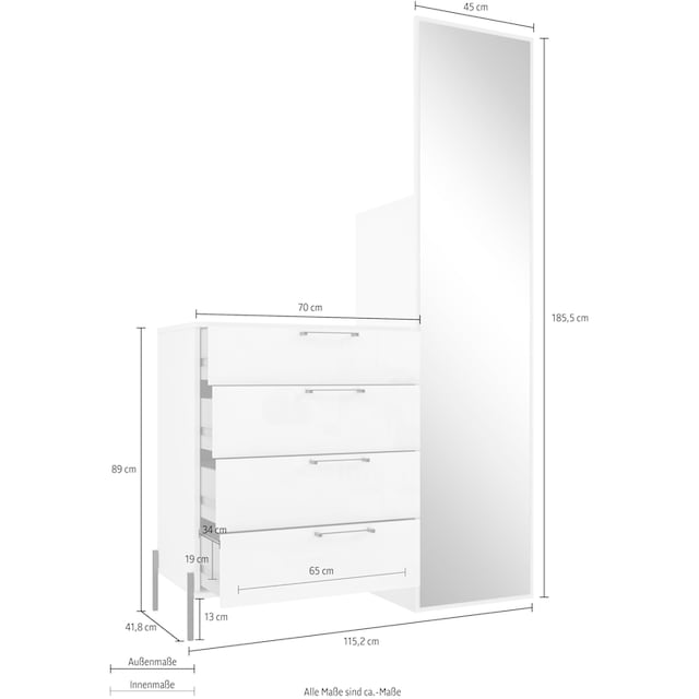 FORTE Garderobenschrank »Elzzan«, Breite 115,2 cm bestellen | UNIVERSAL