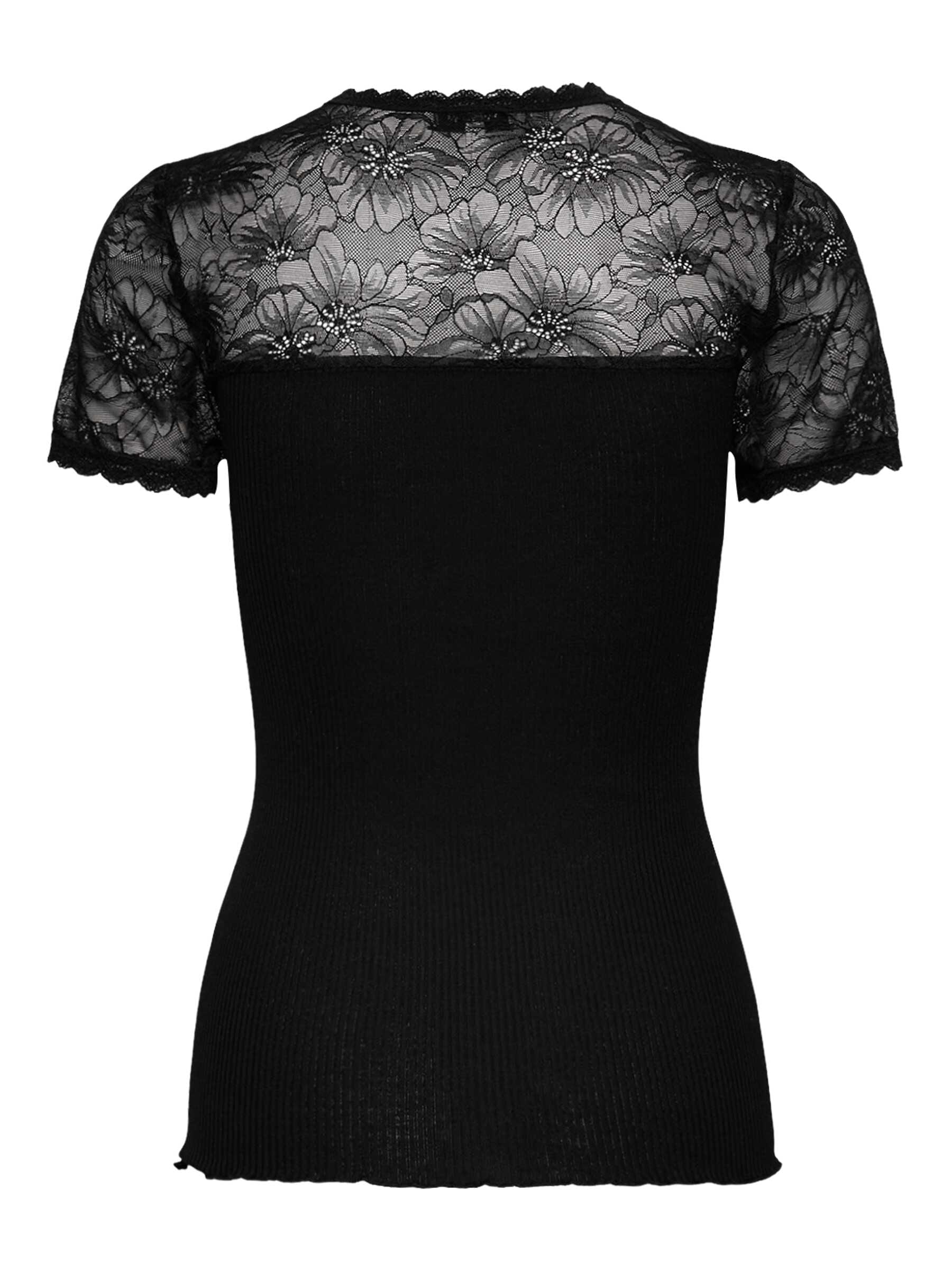 rosemunde T-Shirt »Beatha lace t-shirt« Halbarm, Ärmel und Dekolleté sowie oberer Rücken aus Spitze, Seidenmix