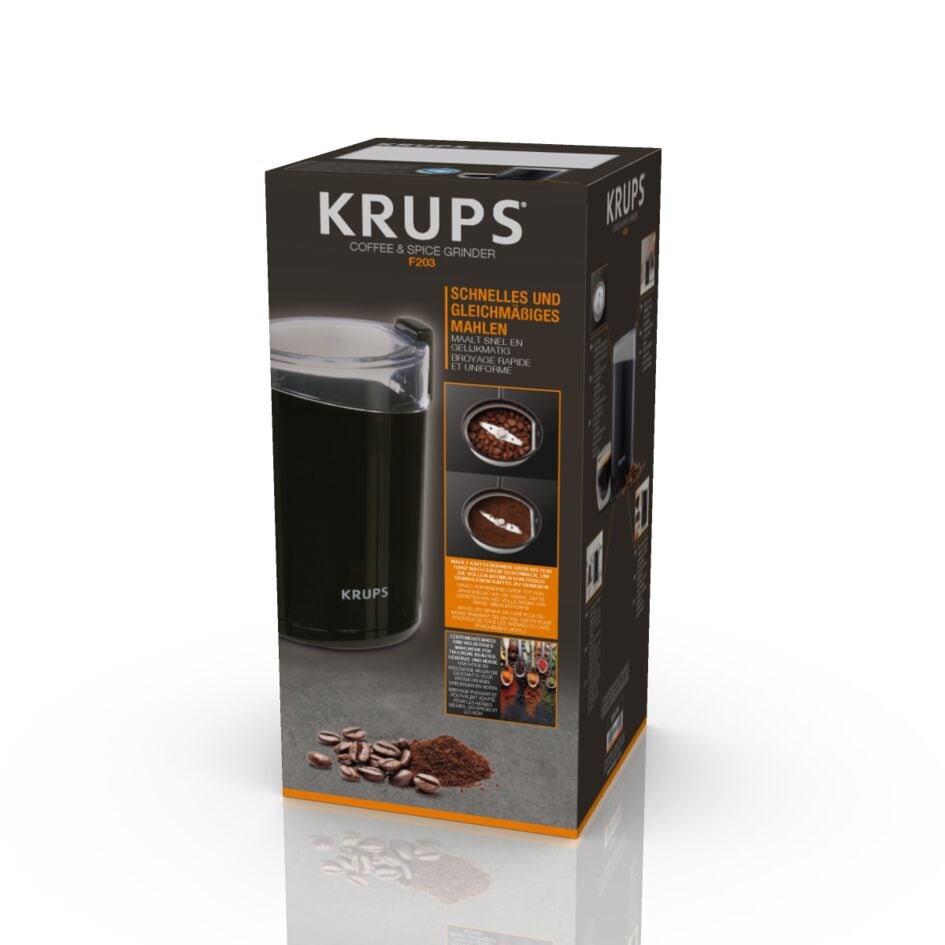 Krups Kaffeemühle »F20342« 200 W Schlagmesser 85 gBohnenbehälter fein bis grob, 12-Tassen Fassungsvermögen, robuste Edelstahlklingen
