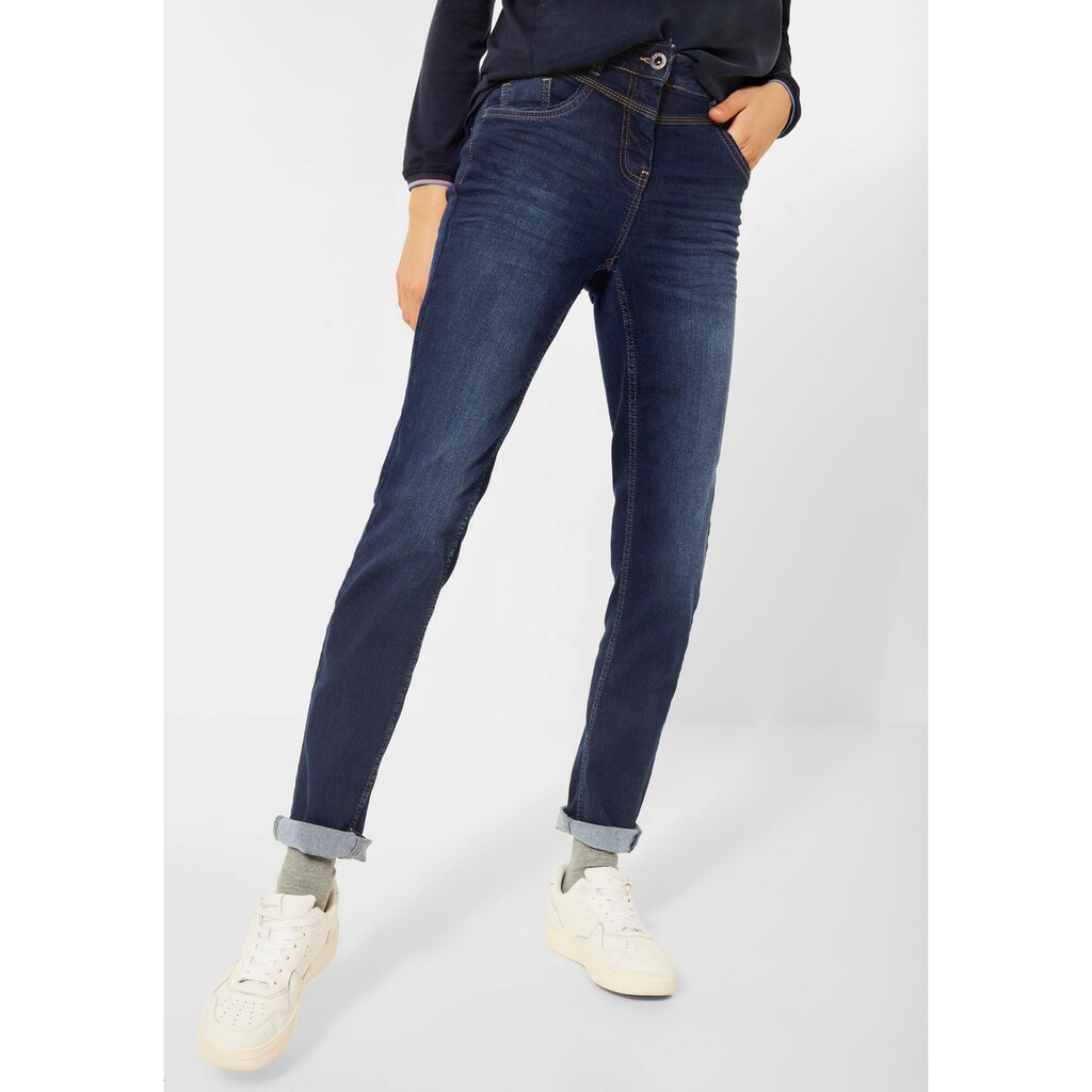 Cecil Slim-fit-Jeans »Style Toronto«, mit klassischer dunkelblauer Waschung