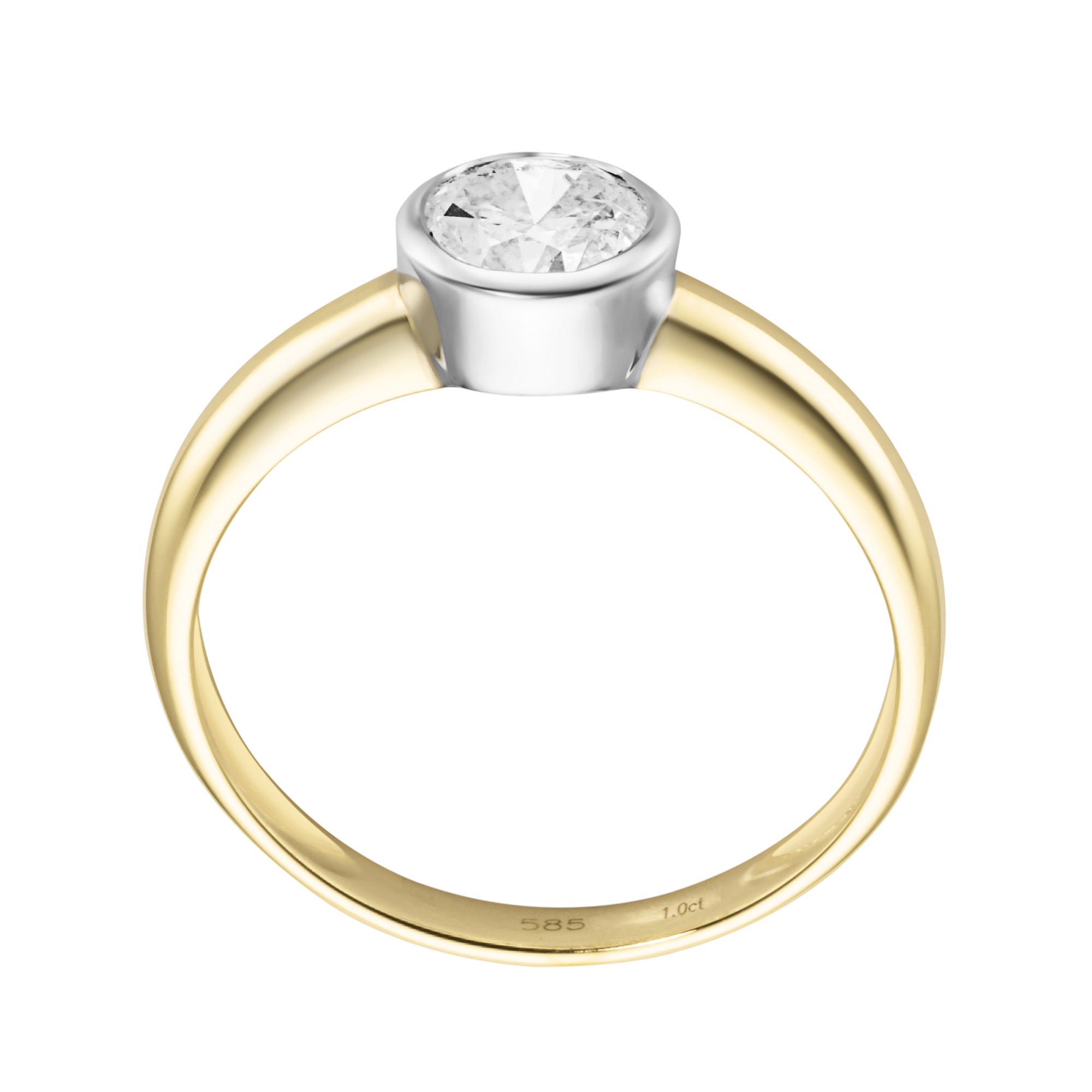 Luigi Merano Diamantring »Ring mit einem Brillant 1,0 ct in Zargenfassung, Gold 585«