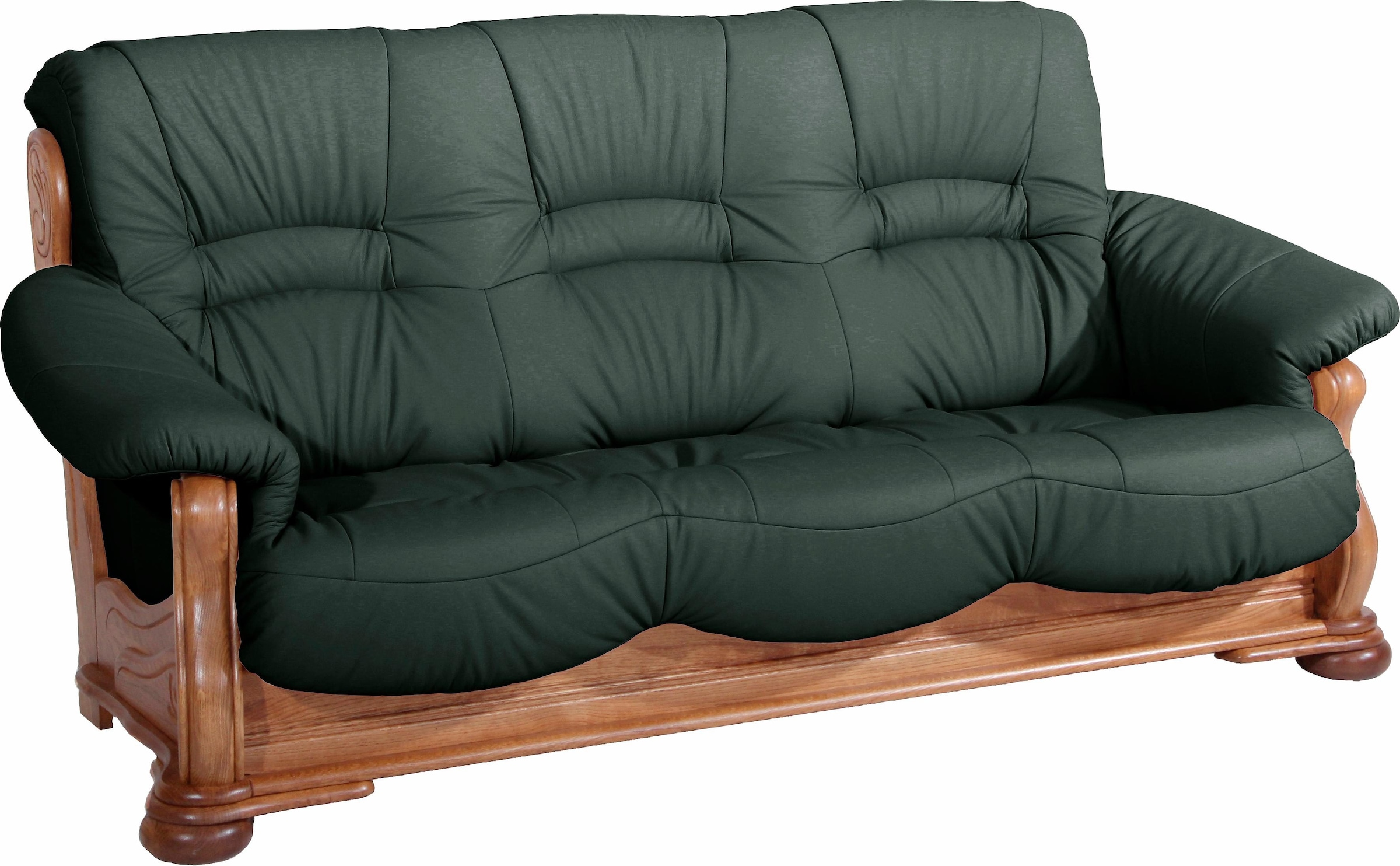 Max Winzer® 3-Sitzer »Texas mit aufwendig gefrästen Ornamenten im Eichenholzgestell«, bequemer Retro Klassiker, kompakte Stellmaße, Breite 202 cm