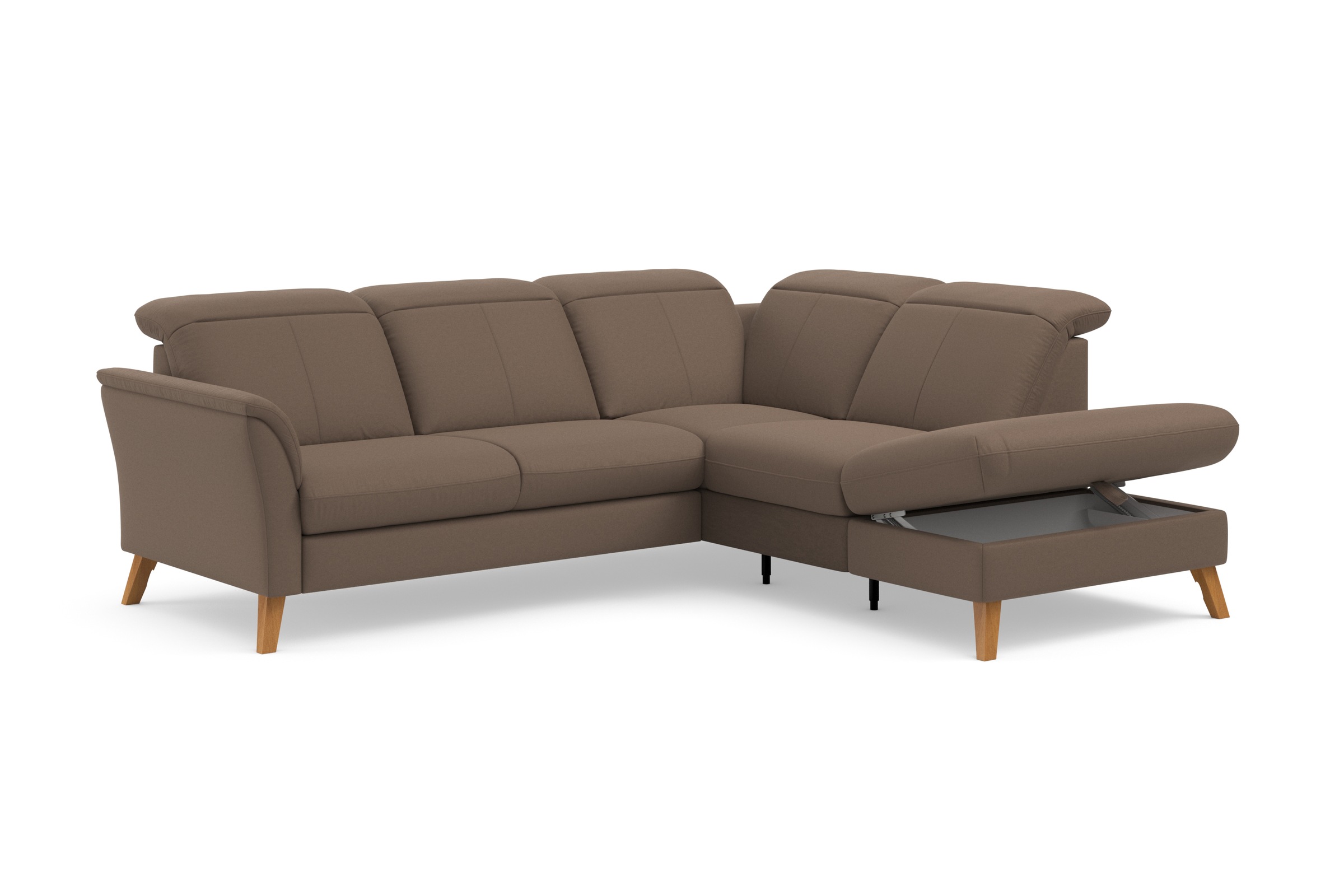 sit&more Ecksofa »Romero L-Form«, wahlweise mit oder ohne TV-Funktion, Bettfunktion, Bettkasten