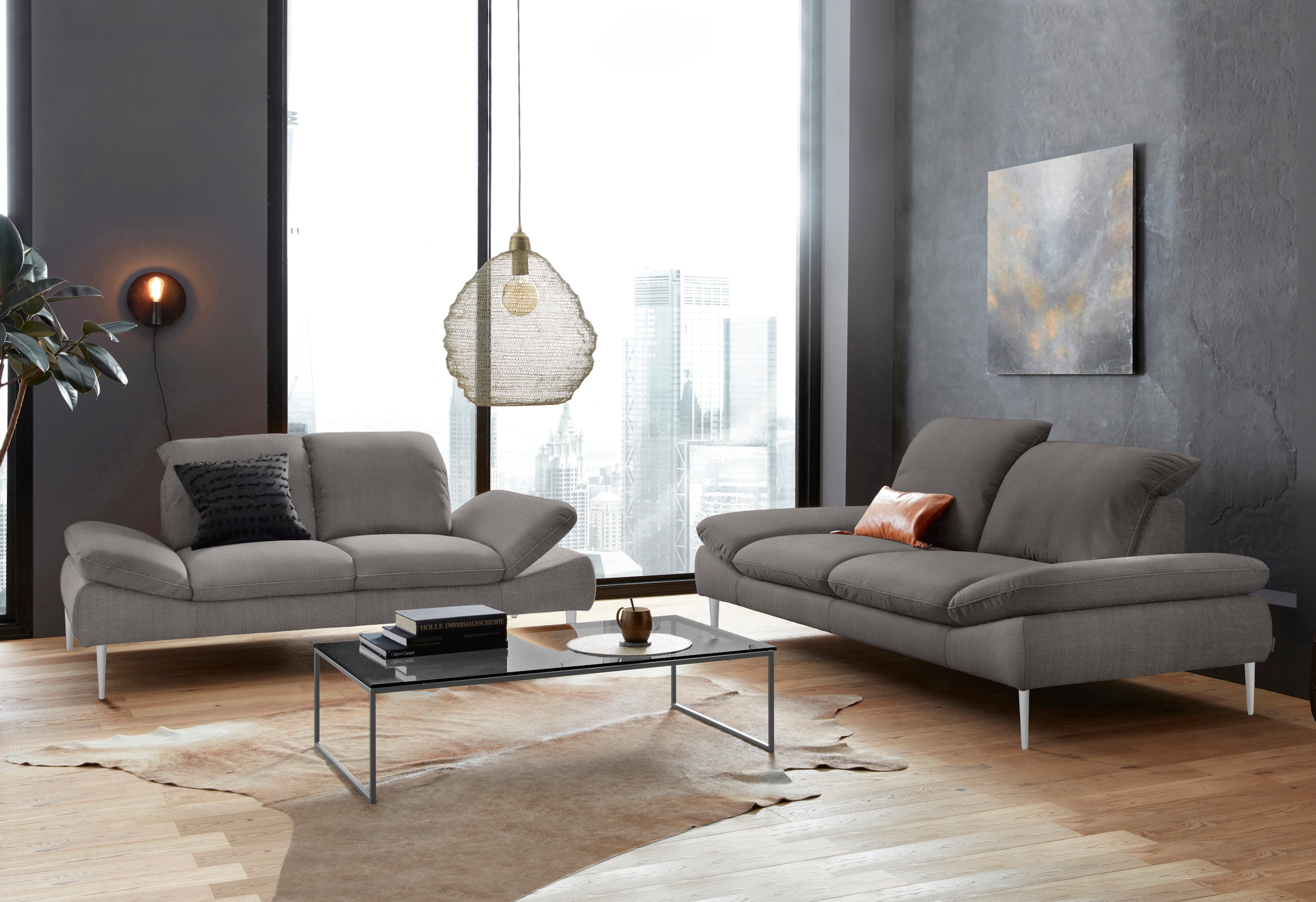 W.SCHILLIG 2,5-Sitzer »enjoy&MORE« mit Sitztiefenverstellung, Füße Chrom glänzend, Breite 232 cm