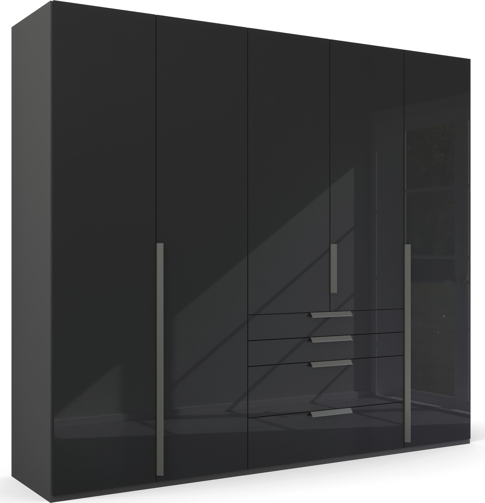 rauch Drehtürenschrank "Kleiderschrank Schrank Garderobe Wäscheschrank PURISMA Glasfront" in den Breiten 151/201/251/301 cm, inkl. SOFT-CLOSE-FUNKTION, mit Schubladen und umfangreichem Zubehör MADE IN GERMANY