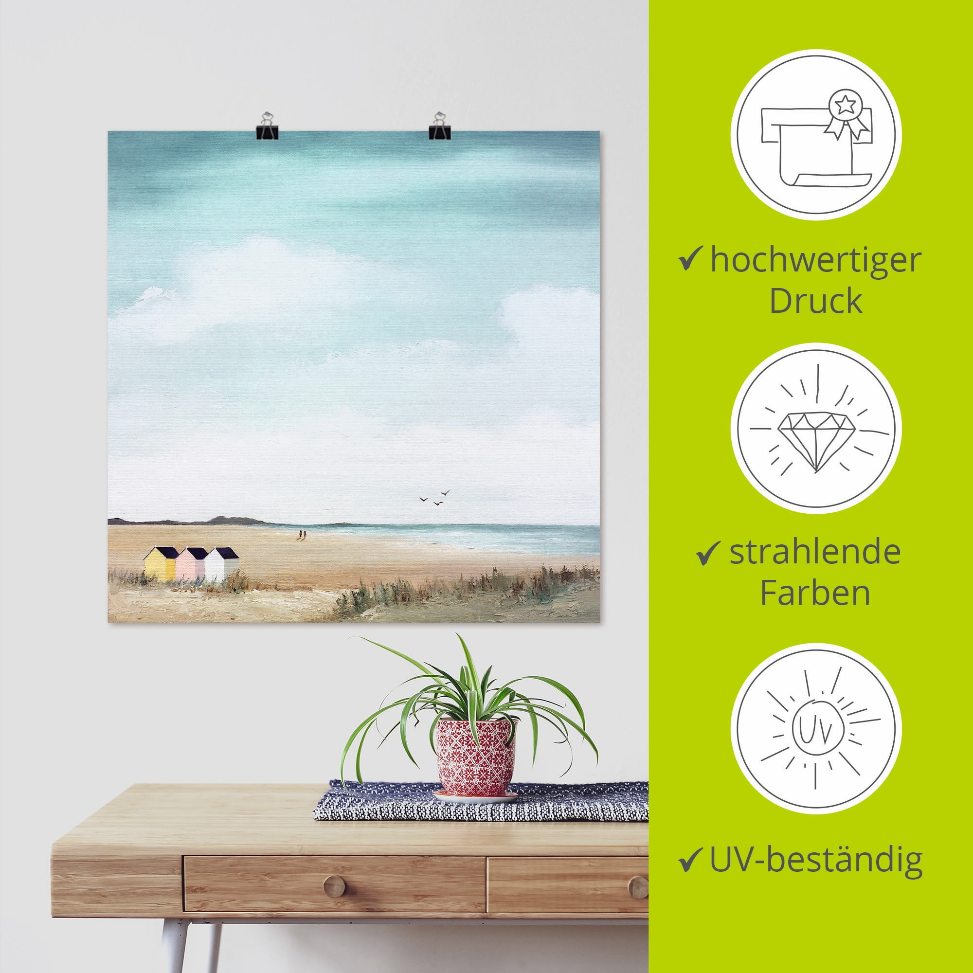 Artland Wandbild »Sonniger Morgen III« Strand 1 Stk. tlg. als Leinwandbild, Poster in verschied. Größen