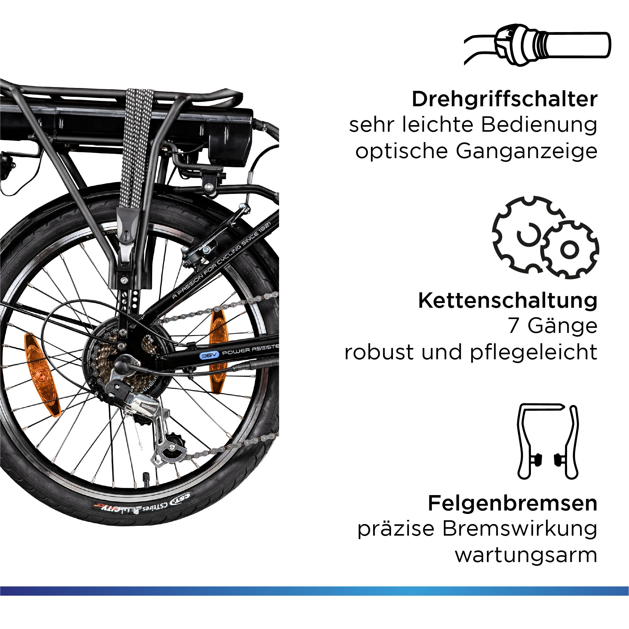 Zündapp E-Bike »Z110«, 7 Gang, Shimano, RD-TY21 Tourney, Heckmotor 250 W, Pedelec, Elektrofahrrad für Damen u. Herren