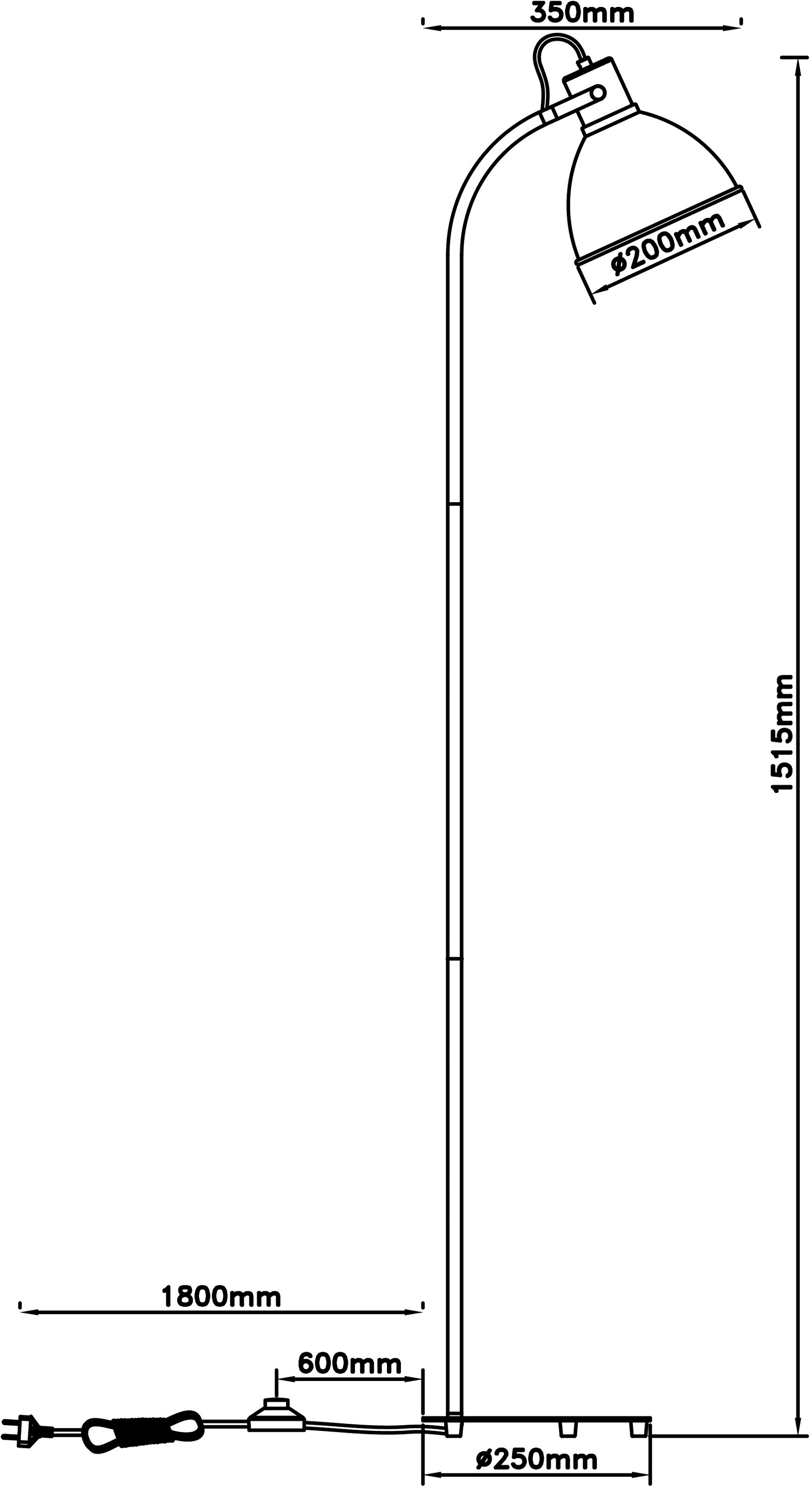 Brilliant Stehlampe »Erena«, 1 flammig, Leuchtmittel E27 | ohne Leuchtmittel, Höhe 150 cm, E27, Metall/Holz