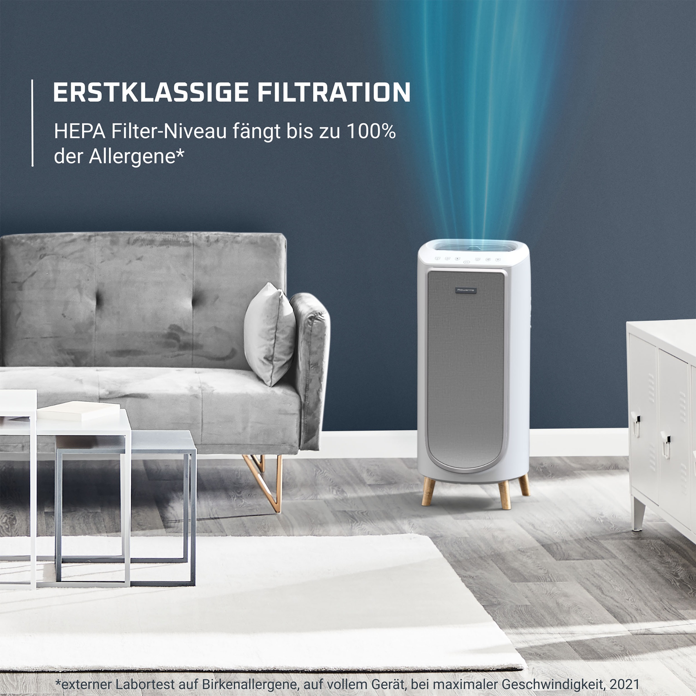 Rowenta Luftreiniger »PU6180 Intense Pure Air Home Connect«, für 36 m² Räume, HEPA-Luftfilterung, App, 4 automatische Modi, 32 dB(A), Textil-Finish