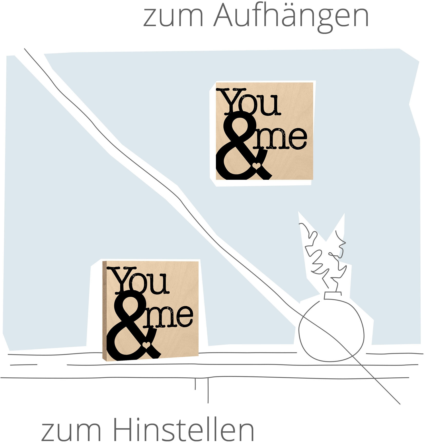 Artland Holzbild »Du & Ich II«, Sprüche & Texte, (1 St.) auf Rechnung  bestellen