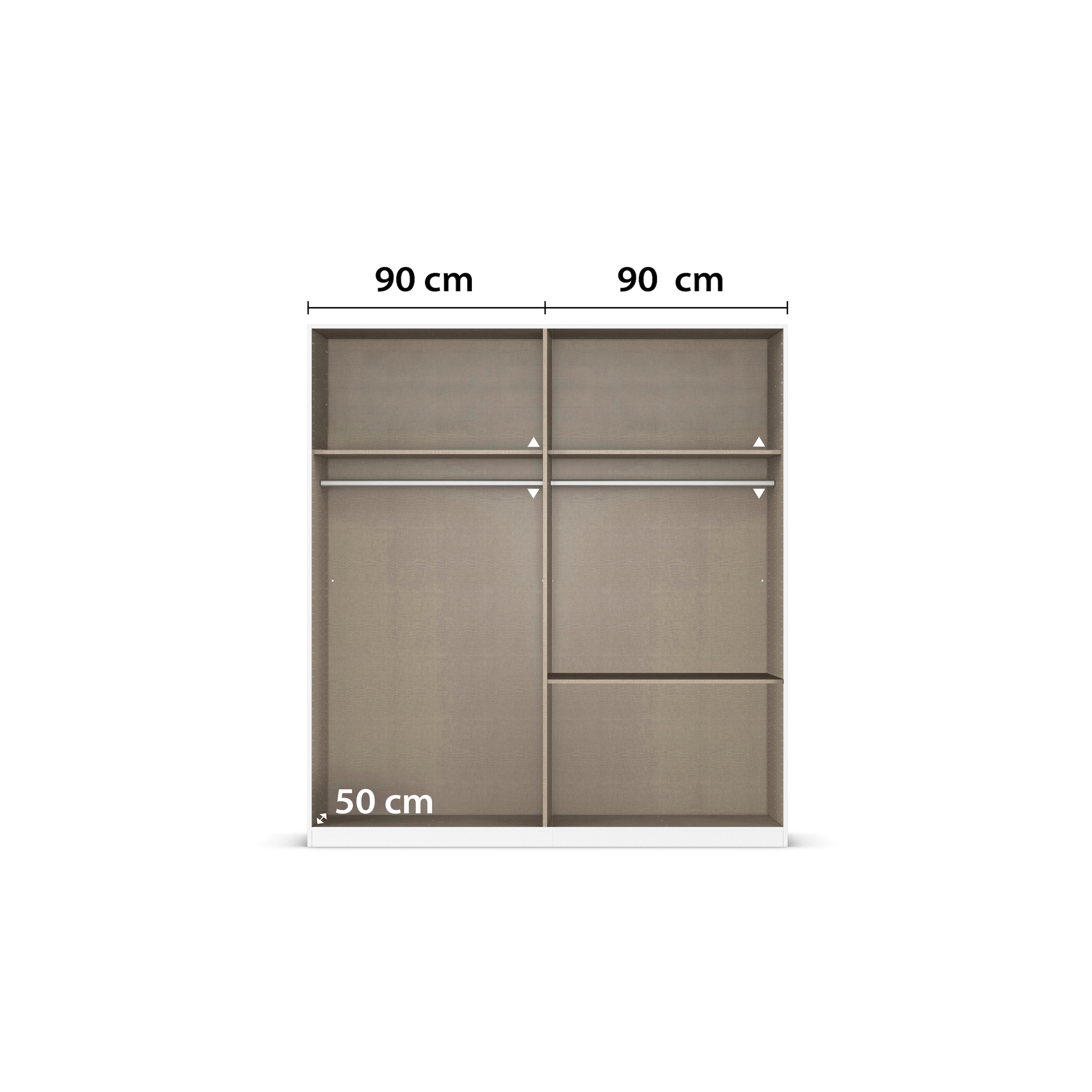 rauch Kleiderschrank »Drehtürenschrank Schrank Garderobe Wäscheschrank Schlafzimmer AVOLA«, (in 3 verschiedenen Ausstattungen BASIC/CLASSIC/PREMIUM), mit hochwertigen Stangengriffen aus Metall in Schwarz MADE IN GERMANY