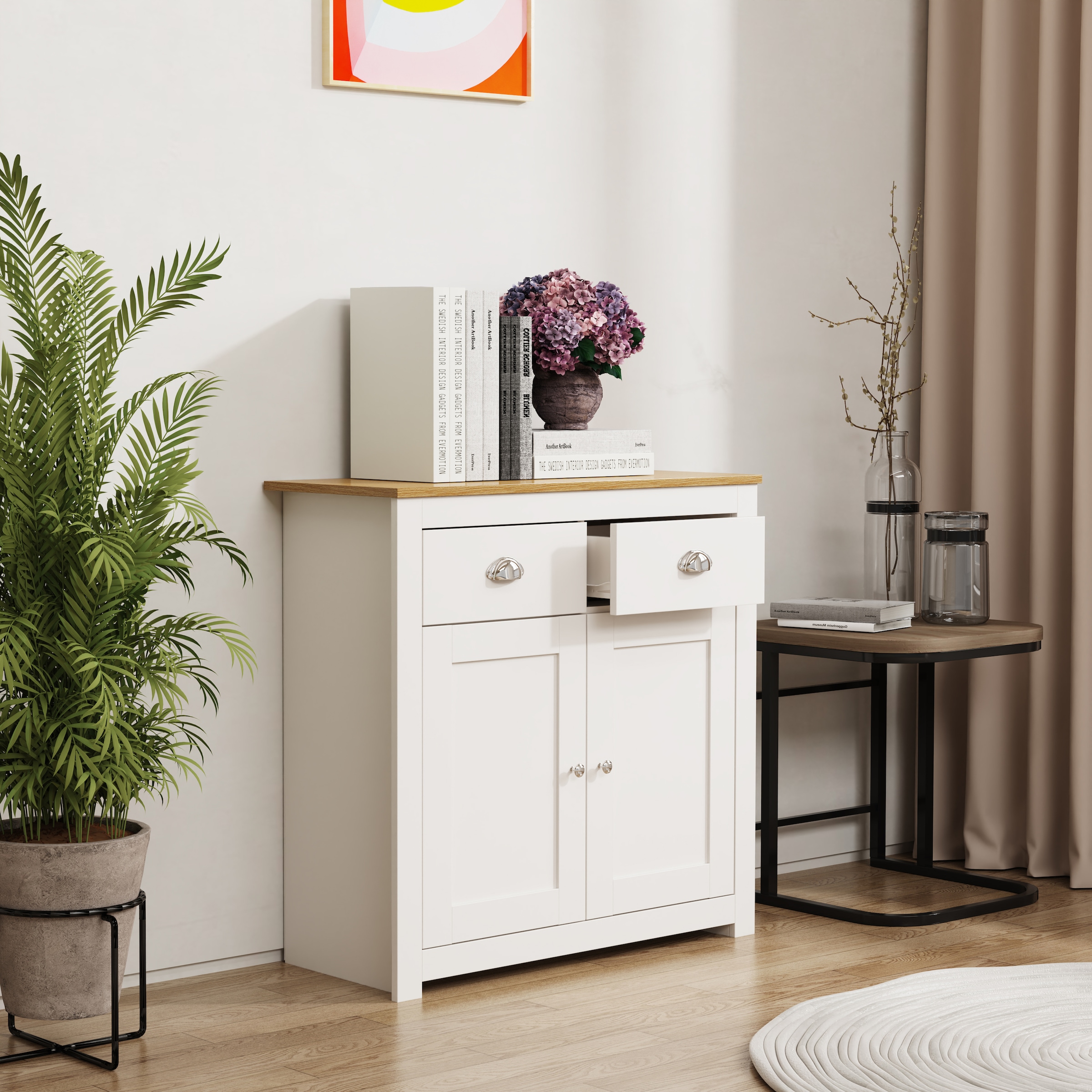 VCM Kommode »Holz Kommode Sideboard Schublade BalusaL« 1 Stk. tlg.