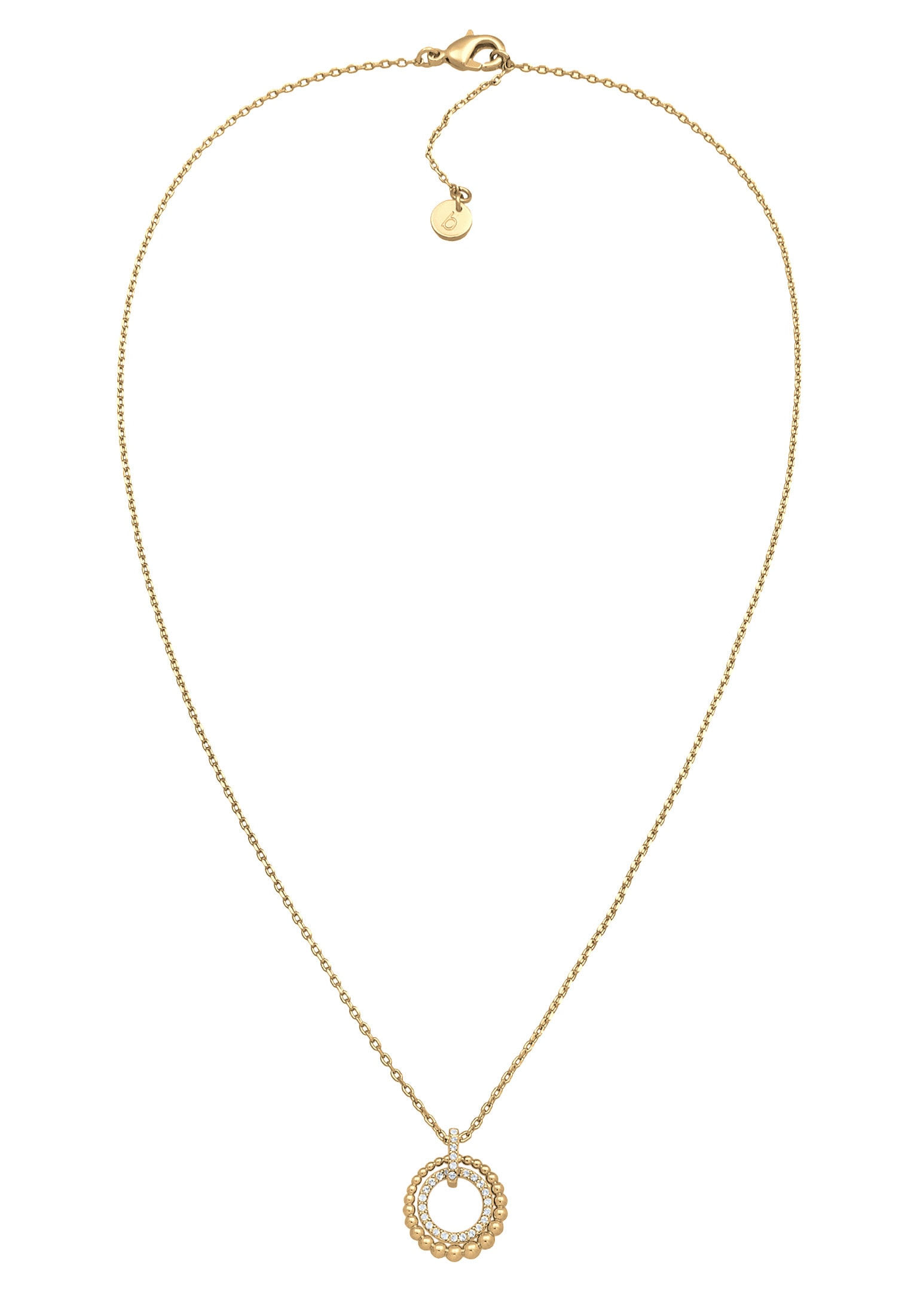 Elli Silberkette »Halskette Kreis Kristalle Anhänger Silberfarben für Damen«