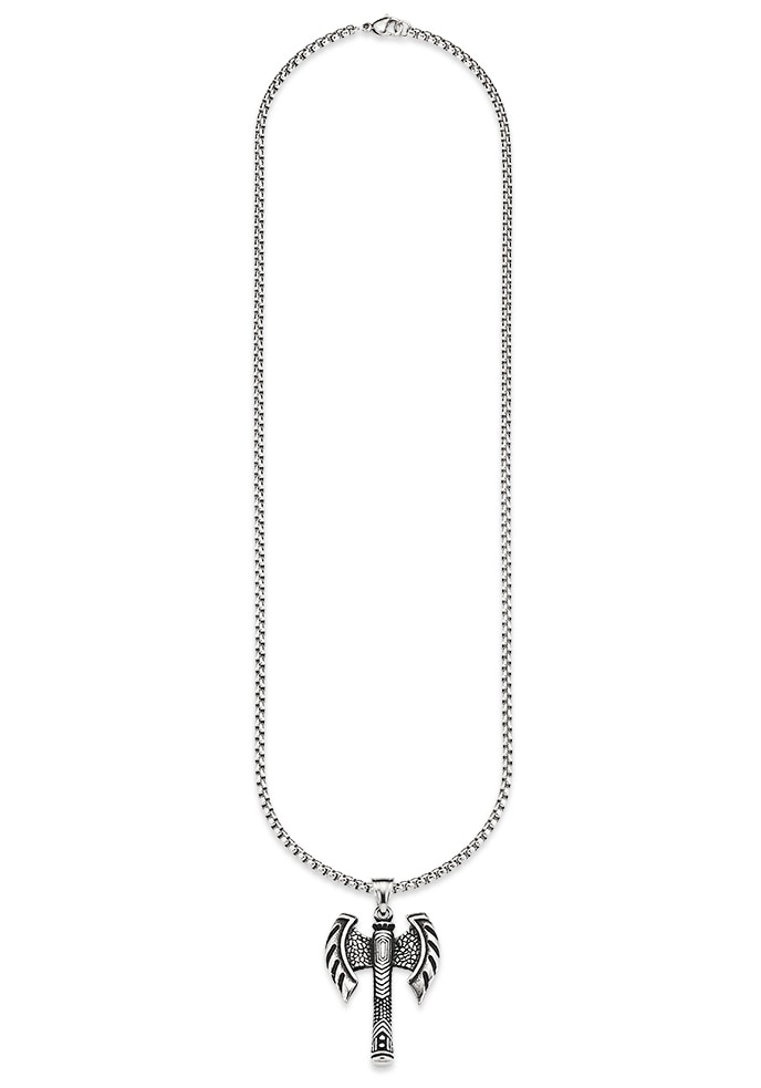 Bruno Banani Kette mit Anhänger »Schmuck Geschenk Halskette Doppel Axt Kreuz Venezianerkette Silber«