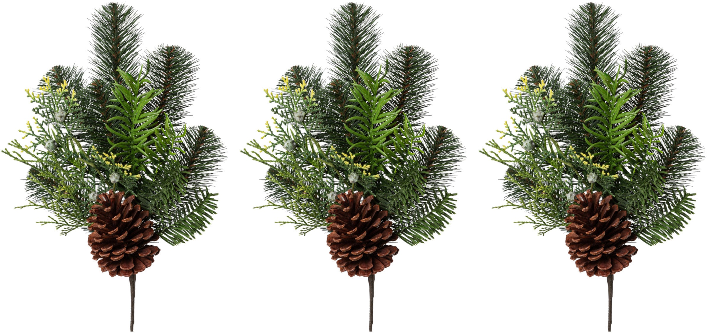 Winterliche Kunstpflanze »Weihnachtsdeko«, Zweig mit Zapfen, 3er-Set