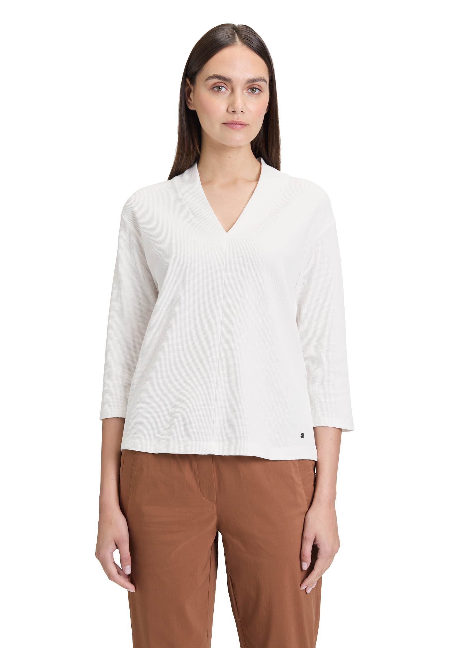 Betty&Co Langarmshirt »Casual-Shirt mit V-Ausschnitt«