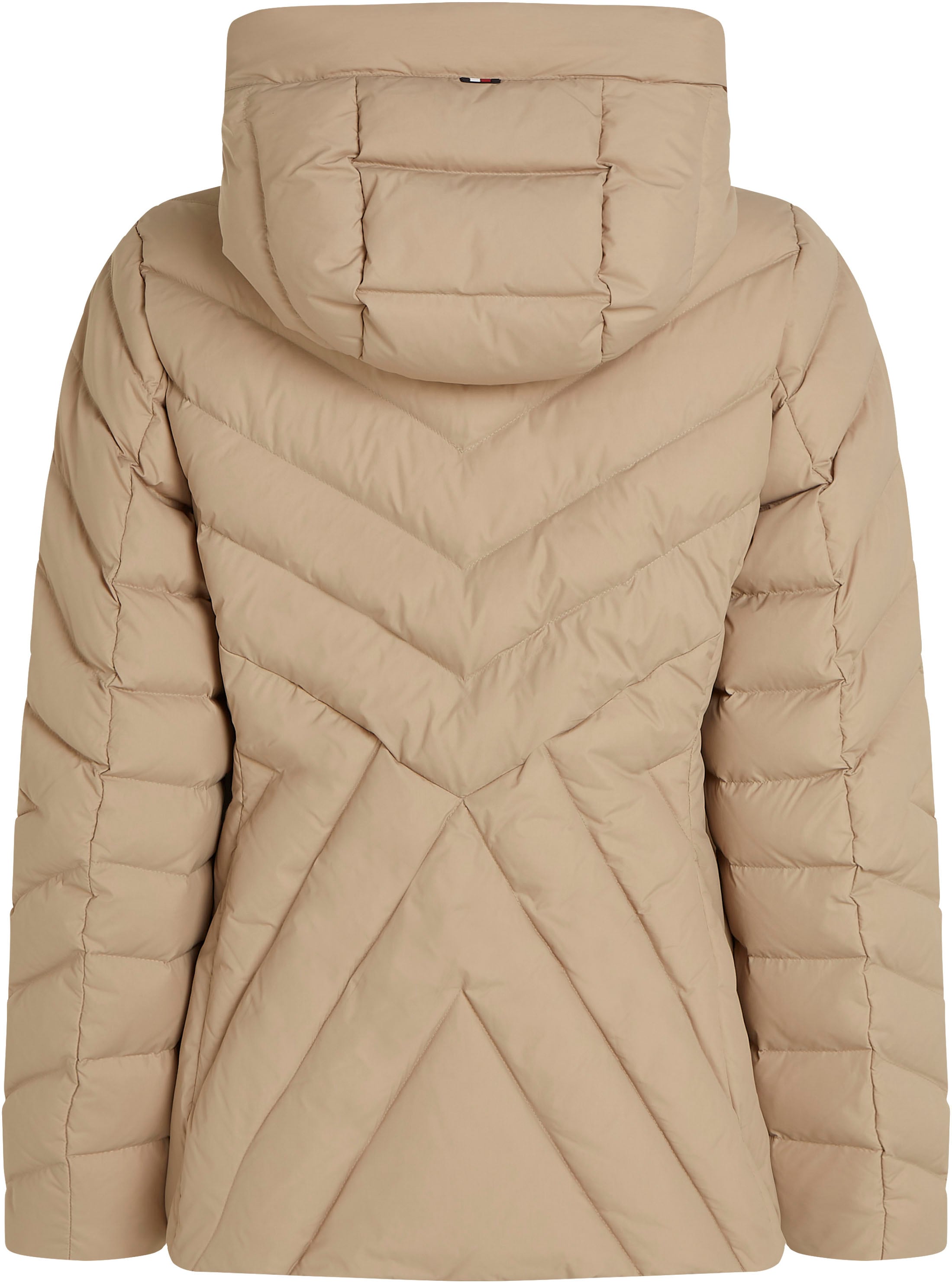 Tommy Hilfiger Steppjacke »CHEVRON MW PADDED JACKET«, mit Kapuze, mit mittelstarker Wattierung und Tommy Hilfiger Markenlabel