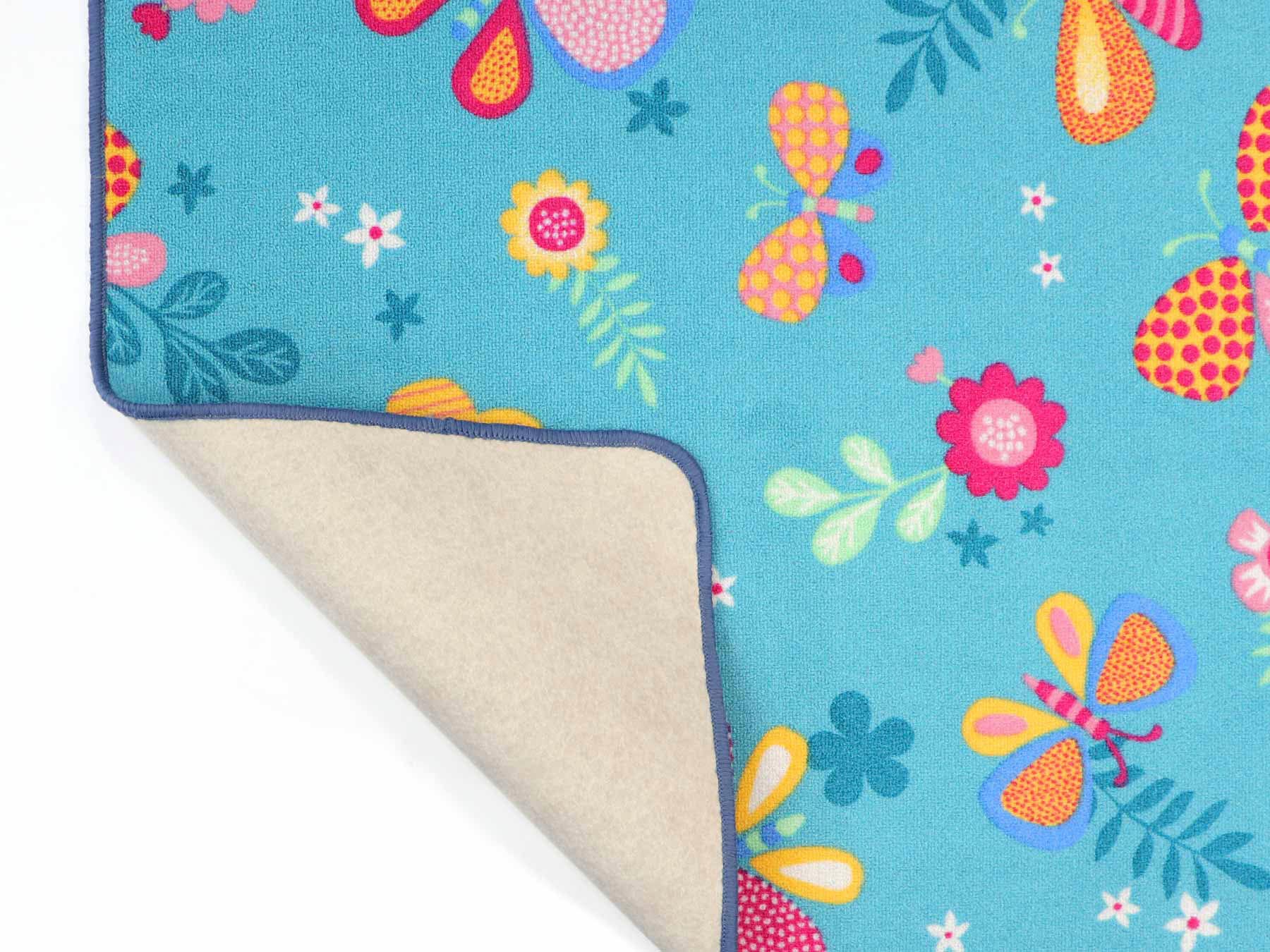 Primaflor-Ideen in Textil Kinderteppich »PAPILLON«, rechteckig, Motiv Schmetterlinge, Kinderzimmer