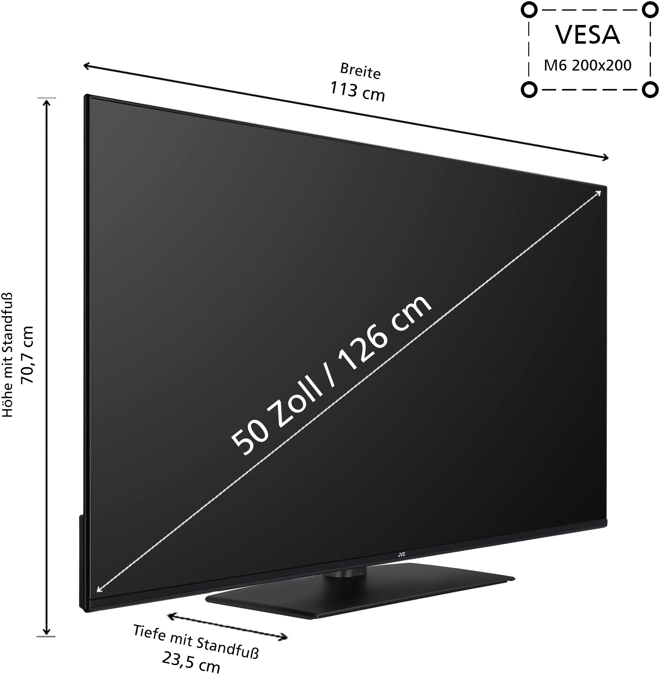 JVC QLED-Fernseher, 126 cm/50 Zoll, 4K Ultra HD, Smart-TV