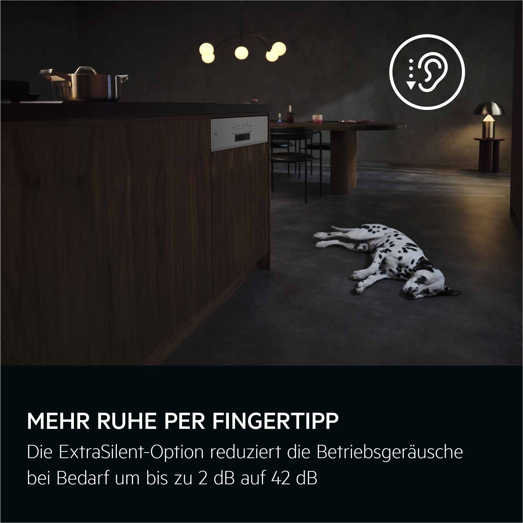 AEG teilintegrierbarer Geschirrspüler Serie 7000, 60 cm, WiFi »V72GTB10SNM« 13 tlg. Maßgedecke Wassersparende Spülmaschine: 8,4l im Eco-Programm-effiziente Reinigung