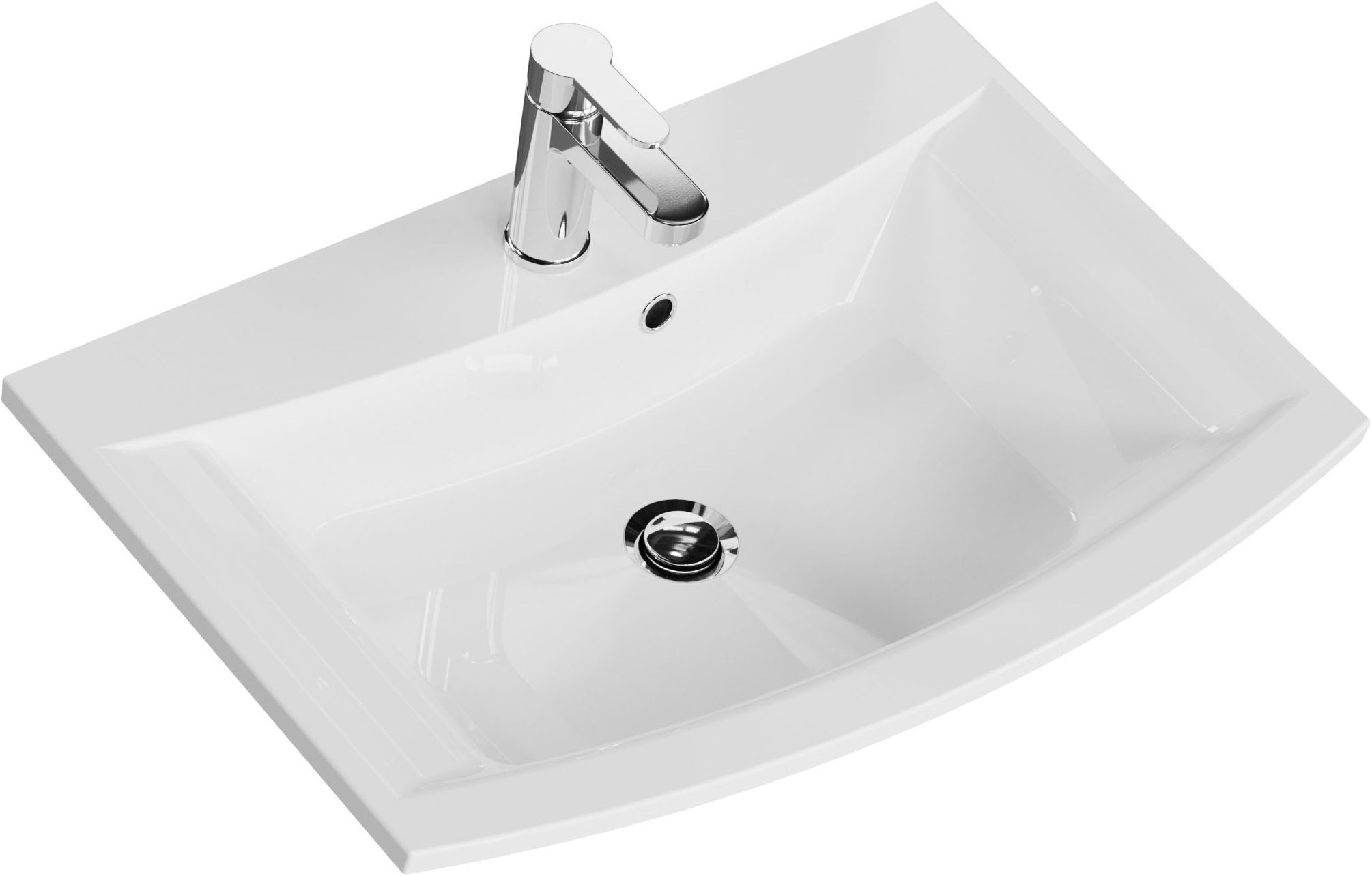 Saphir Waschtisch »Serie 7045 Mineralmarmor-Waschtisch und Unterschrank, 71,5 cm breit« Waschplatz mit 2 Schubladen, Badmöbel Set mit Waschtisch