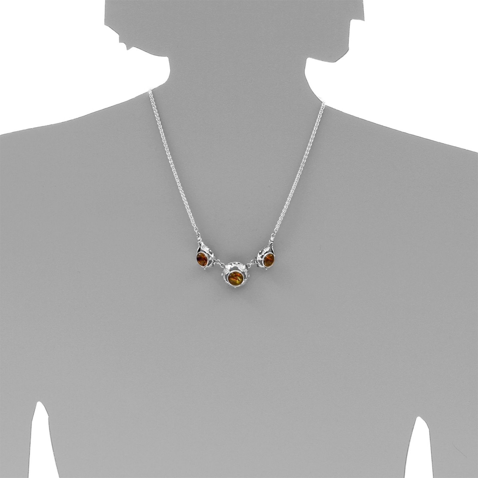 OSTSEE-SCHMUCK Collier »- Fischland - Silber 925/000 - Bernstein«