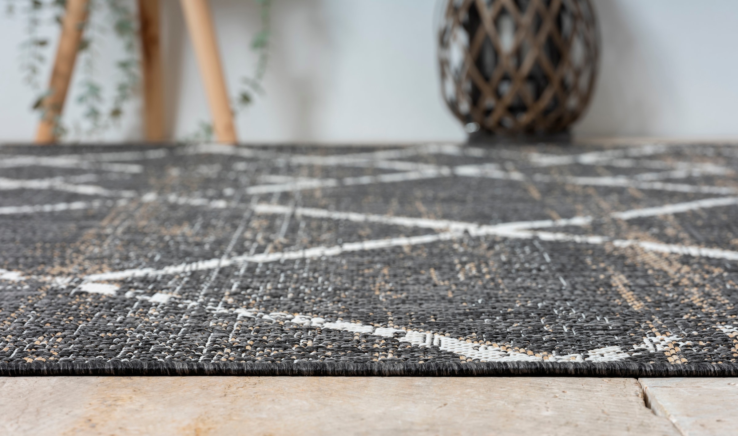 OTTO home Teppich »Sorren, LAGERRÄUMUNG!« rechteckig 8 mm Höhe Rauten Muster, In- und Outdoor geeignet, Terrasse & Balkon