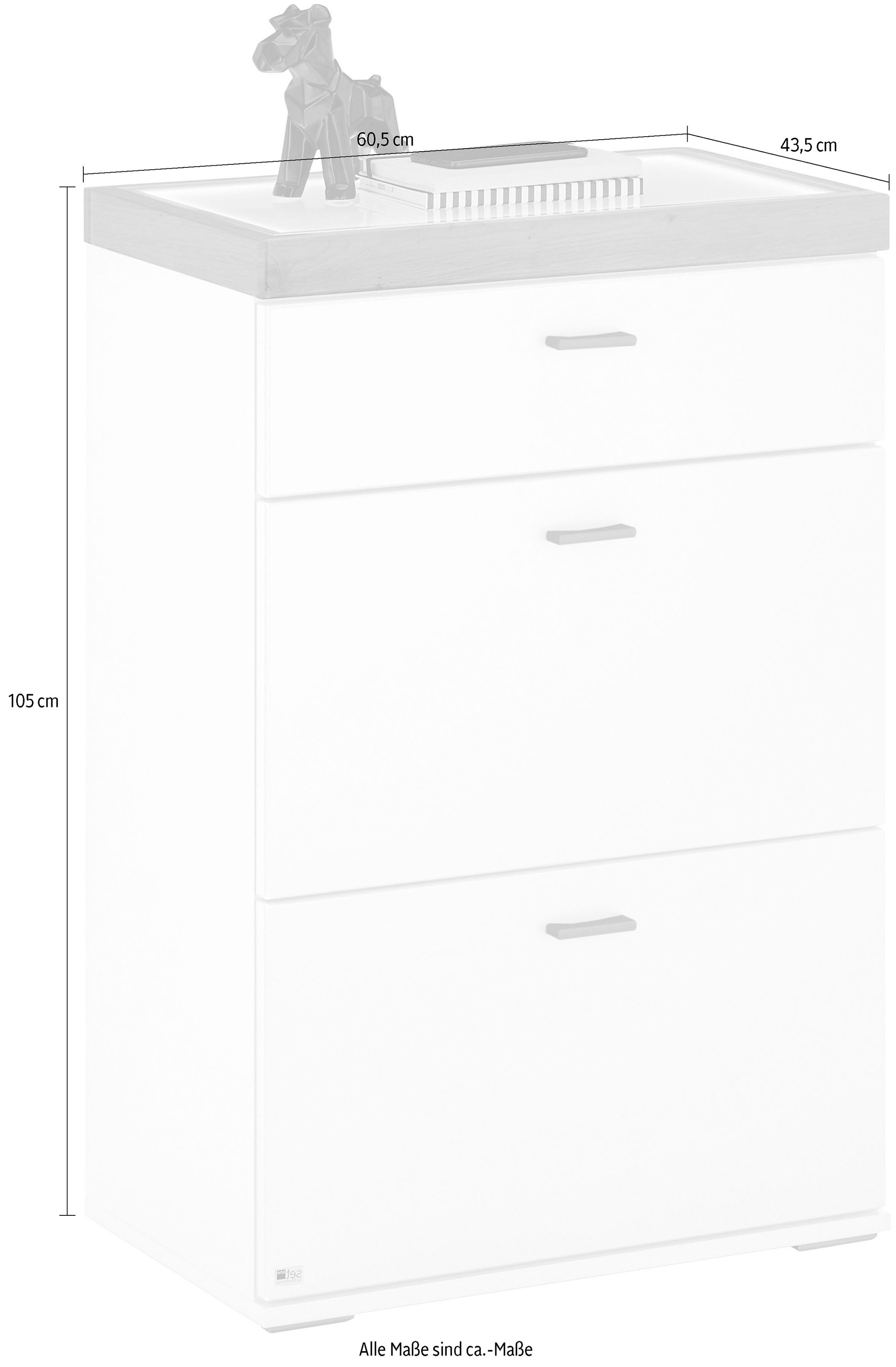 set one by Musterring Sideboard »Lancaster Dielen«, inklusive LED-Beleuchtung, in 2 Farben erhältlich, B 61 x H 104 cm