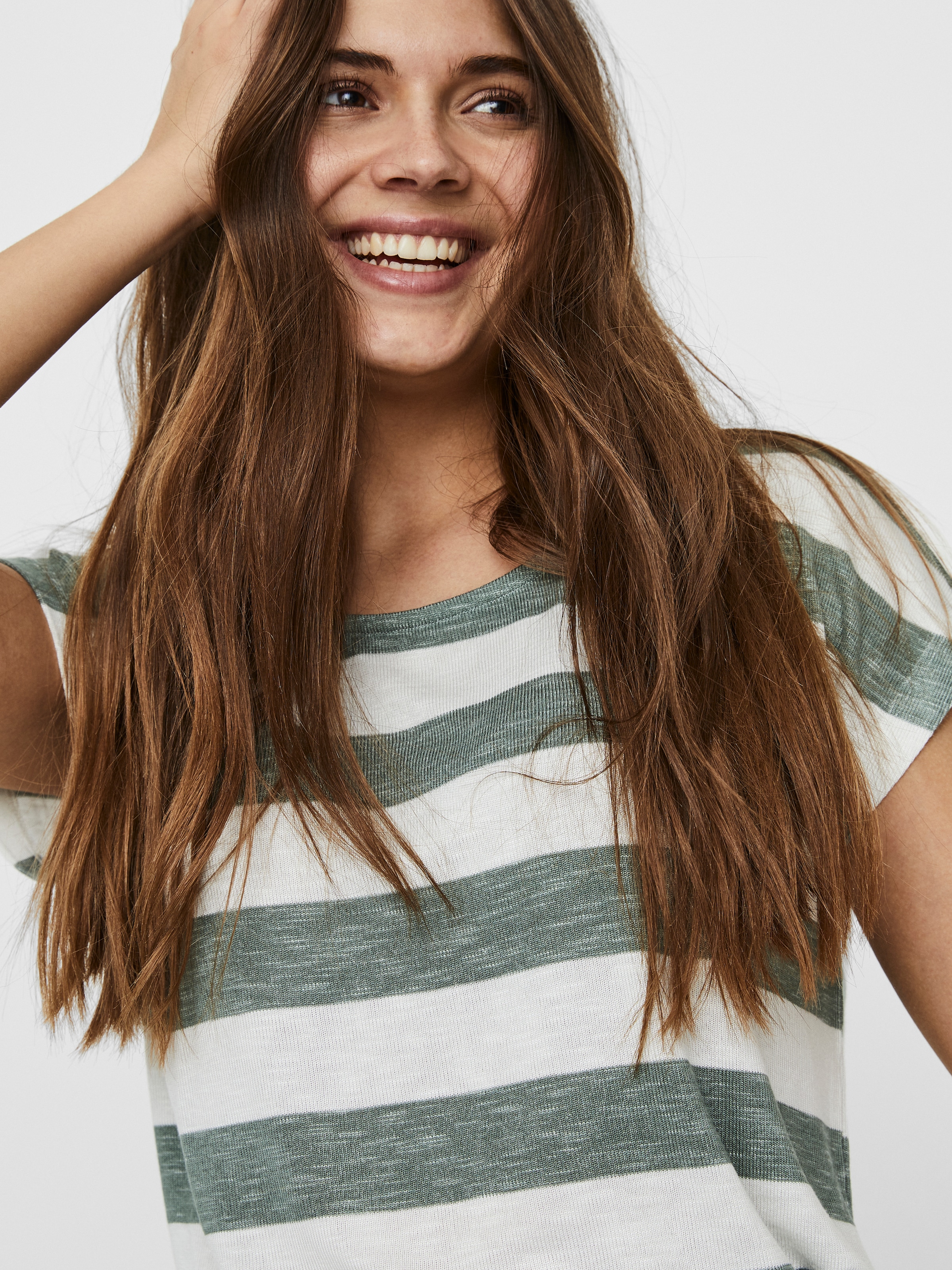 Vero Moda Kurzarmshirt »VMWIDE STRIPE SL TOP GA JRS NOOS« Viskosemischung