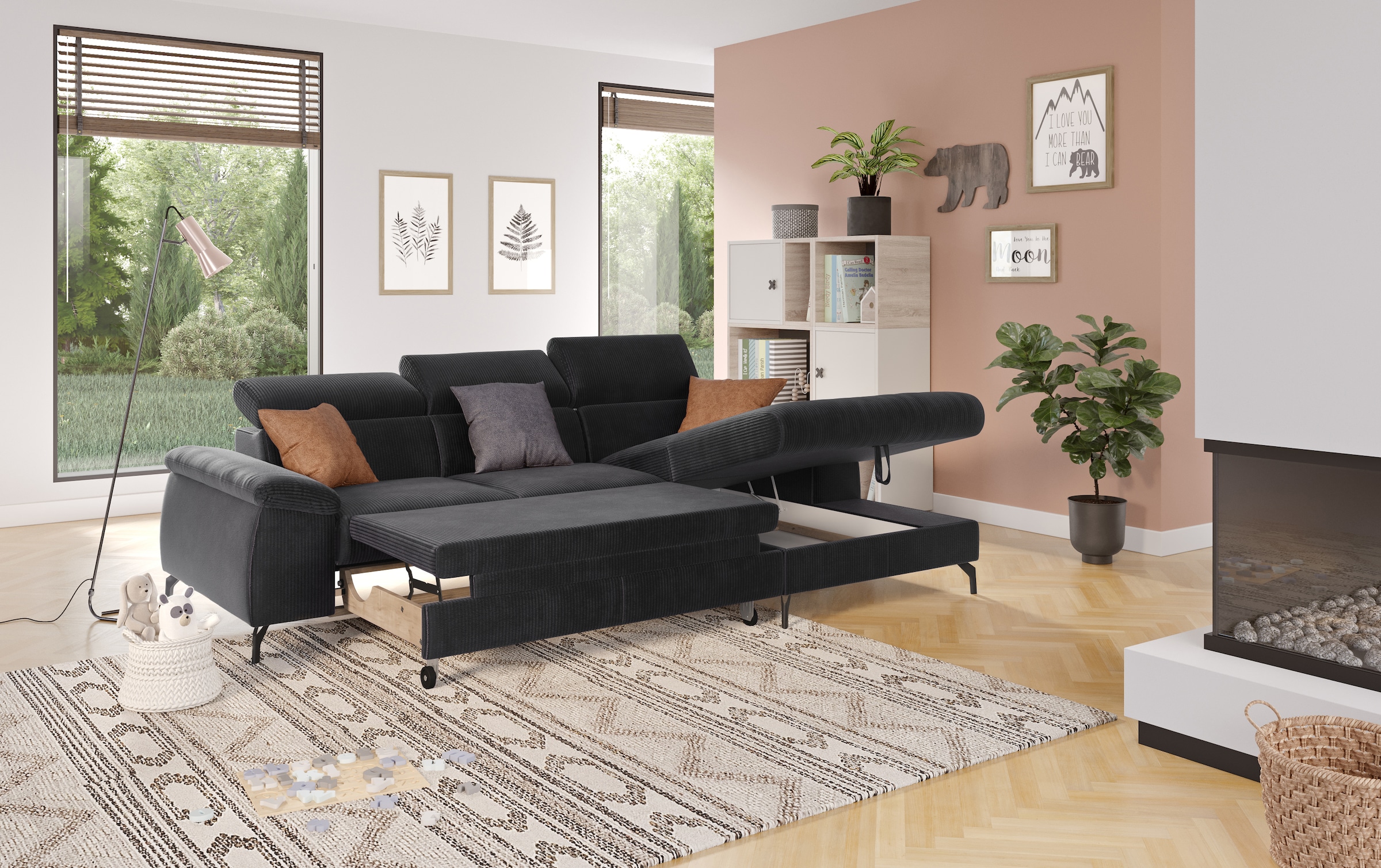 COTTA Ecksofa »Kitty L-Form«, mit Kopfteilverstellung, wahlweise mit Bettfunktion & Bettkasten