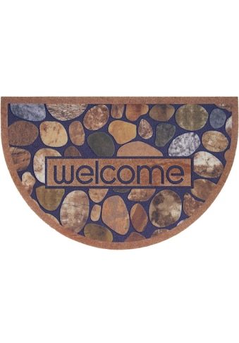 Home affaire Fußmatte »Welcome braun«, halbrund, 6 mm Höhe, Design Robust,... kaufen