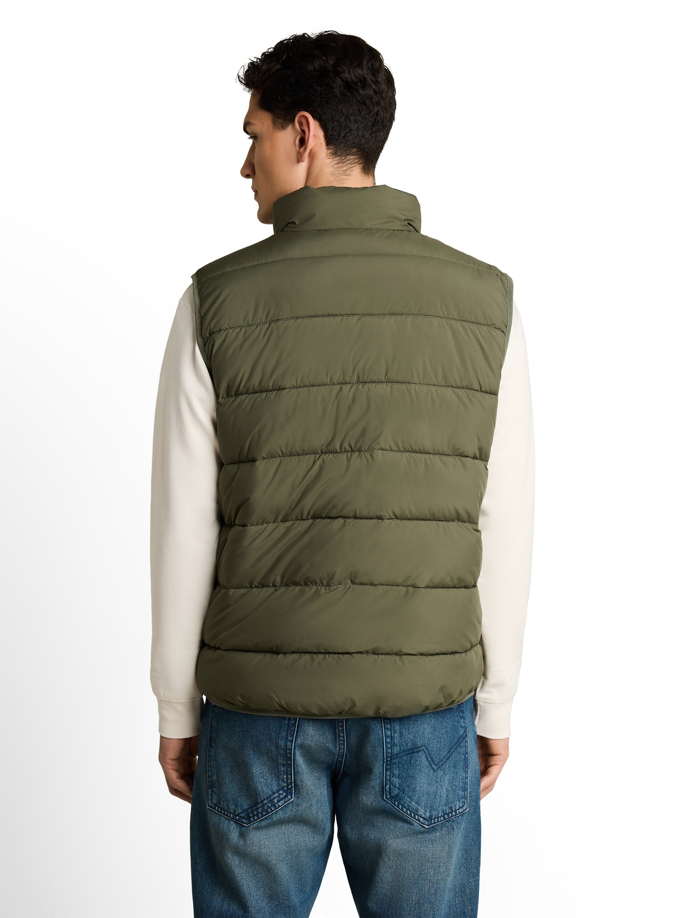 TOM TAILOR Denim Steppweste mit Stehkragen und Reißverschluss