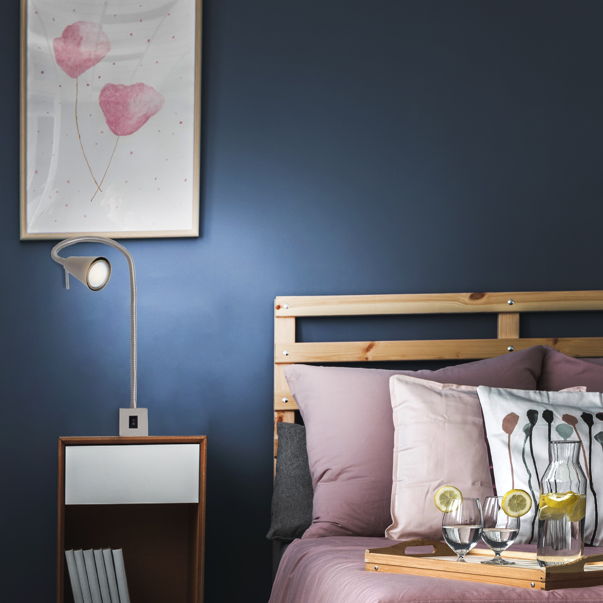 Briloner Leuchten Bettleuchte »TUSO 2er Set LED Bettleuchte Schlafzimmer Wohnzimmer« 2er Set LED Bettleuchte Schlafzimmer Wohnzimmer Matt-Nickel