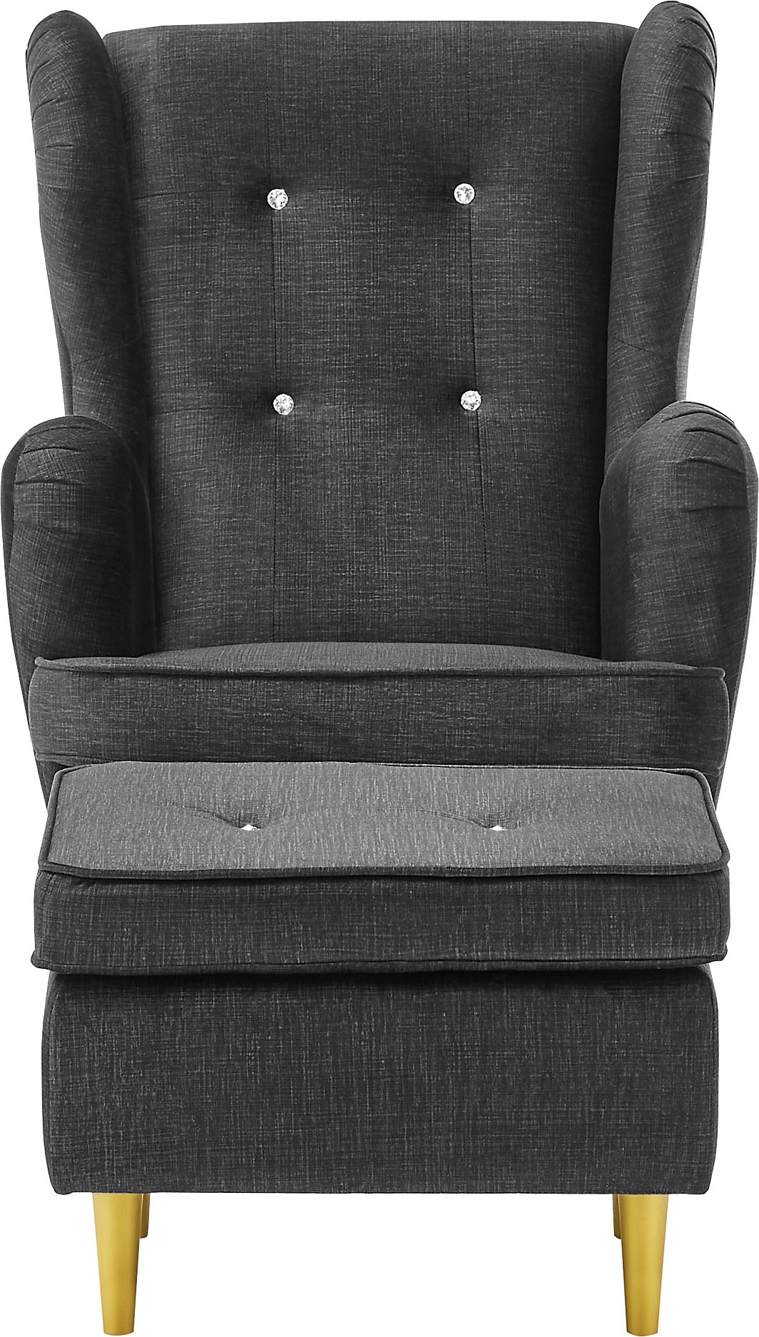 ED EXCITING DESIGN Hocker »Tom«, mit Strasssteinen & goldenen Füßen