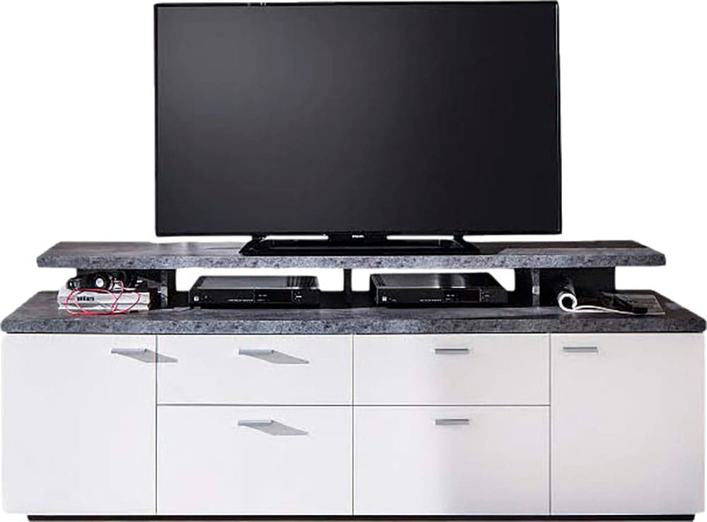 Home affaire TV-Board »Messina« 1 Stk. tlg. TV-Lowboard mit Türen, Schubladen & Fächern - (B/T/H) 180/47/66 cm