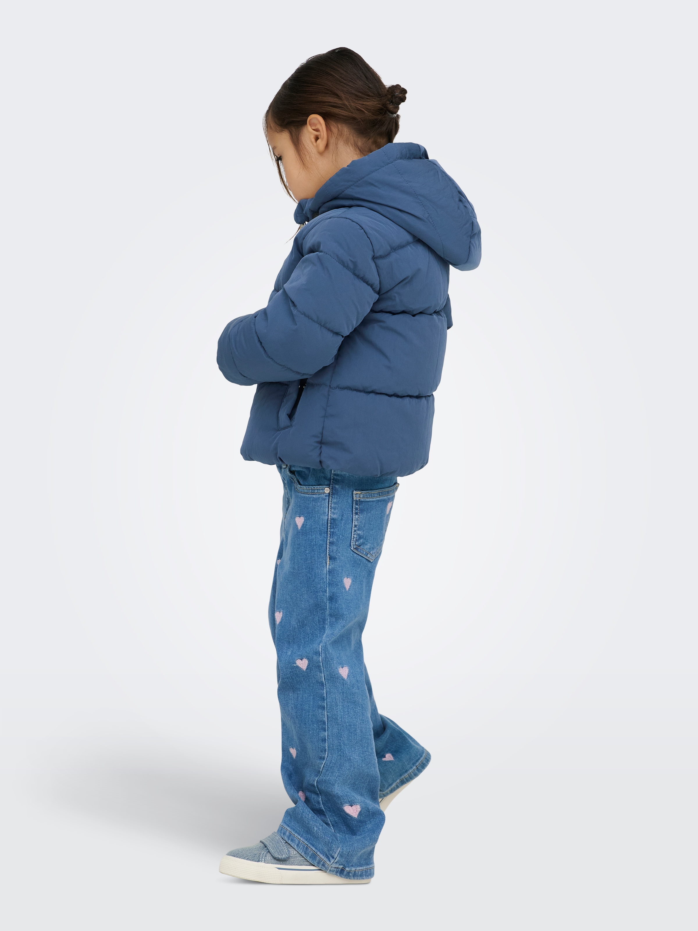 KIDS ONLY Steppjacke »KMGDOLLY LIFE SHORT PUF JACKET OTW NOOS« mit Kapuze Materialmix