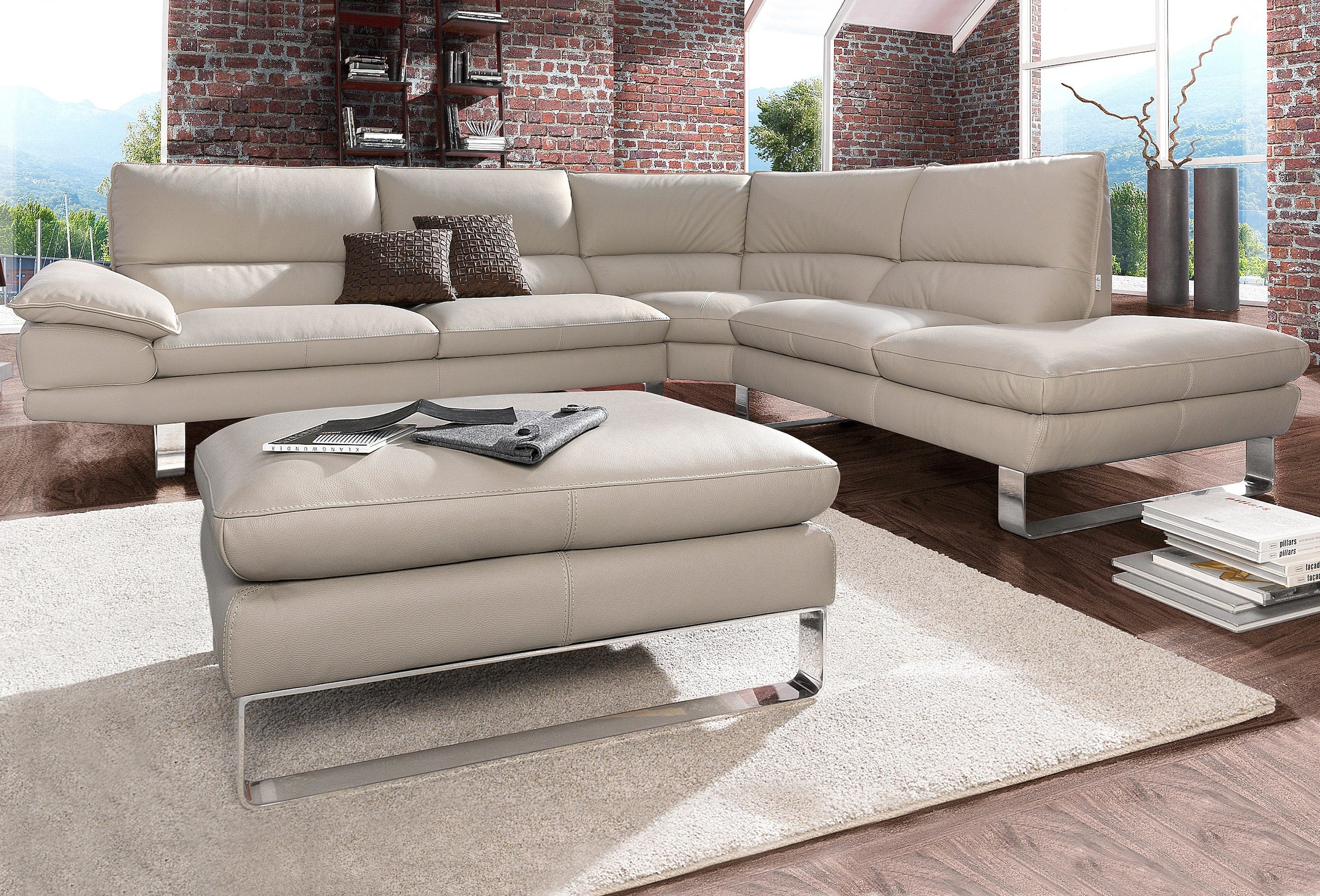 CALIA ITALIA Ecksofa »Dave, italienisches Designsofa mit erstklassigem Sitzkomfort, L-Form«, mit tollen Lederbezügen