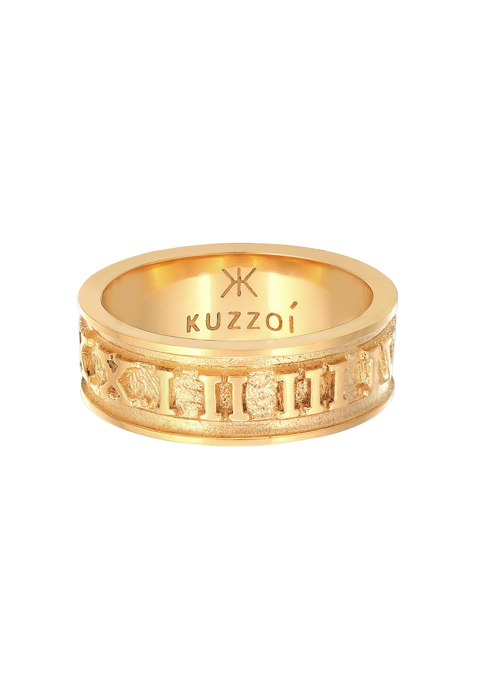 Kuzzoi Silberring »Ring Herren Bandring Römische Zahlen 925 Silber«