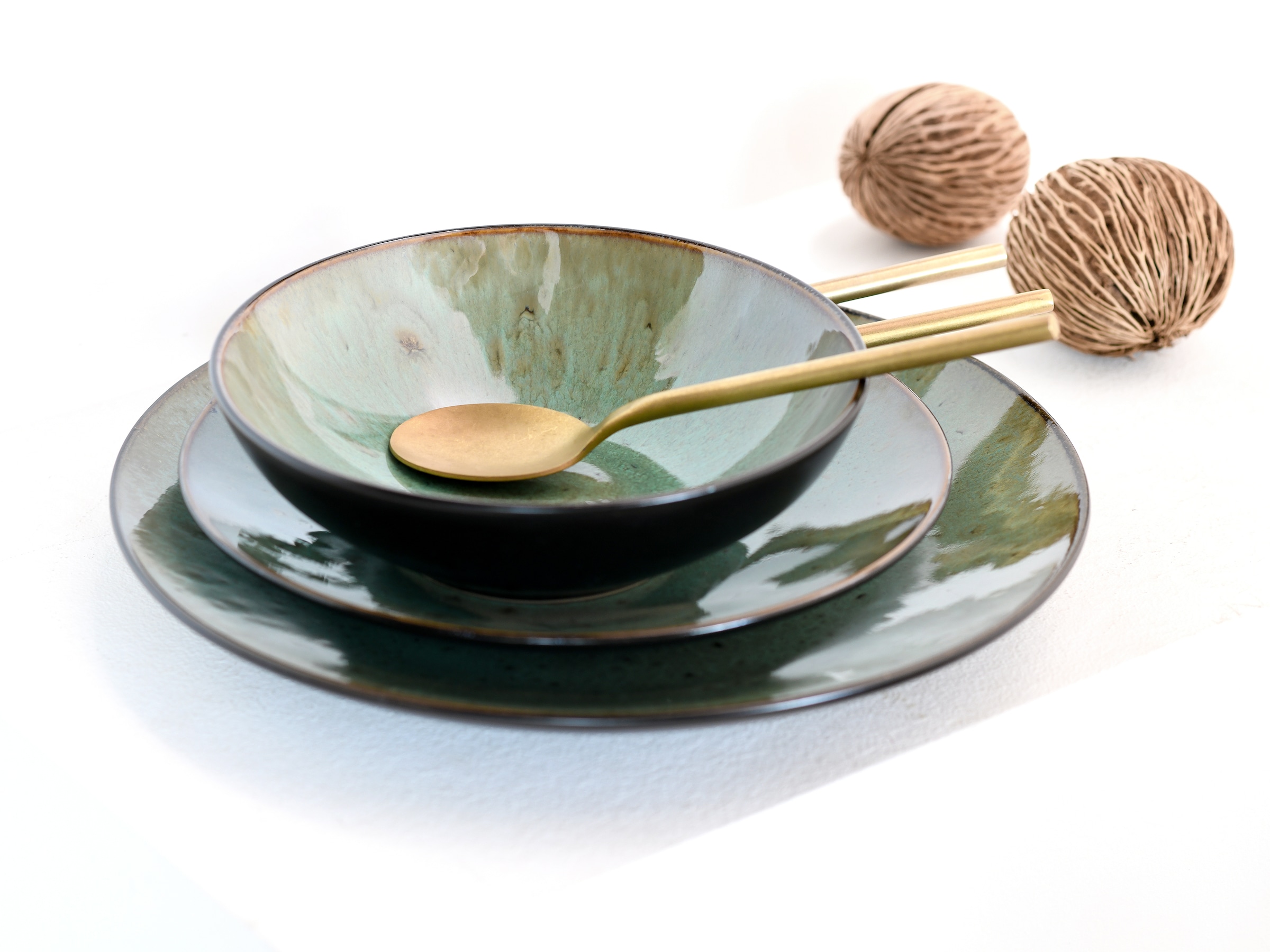 CreaTable Teller-Set »Jawa, Teller Set 18-tlg« Reaktivglasur